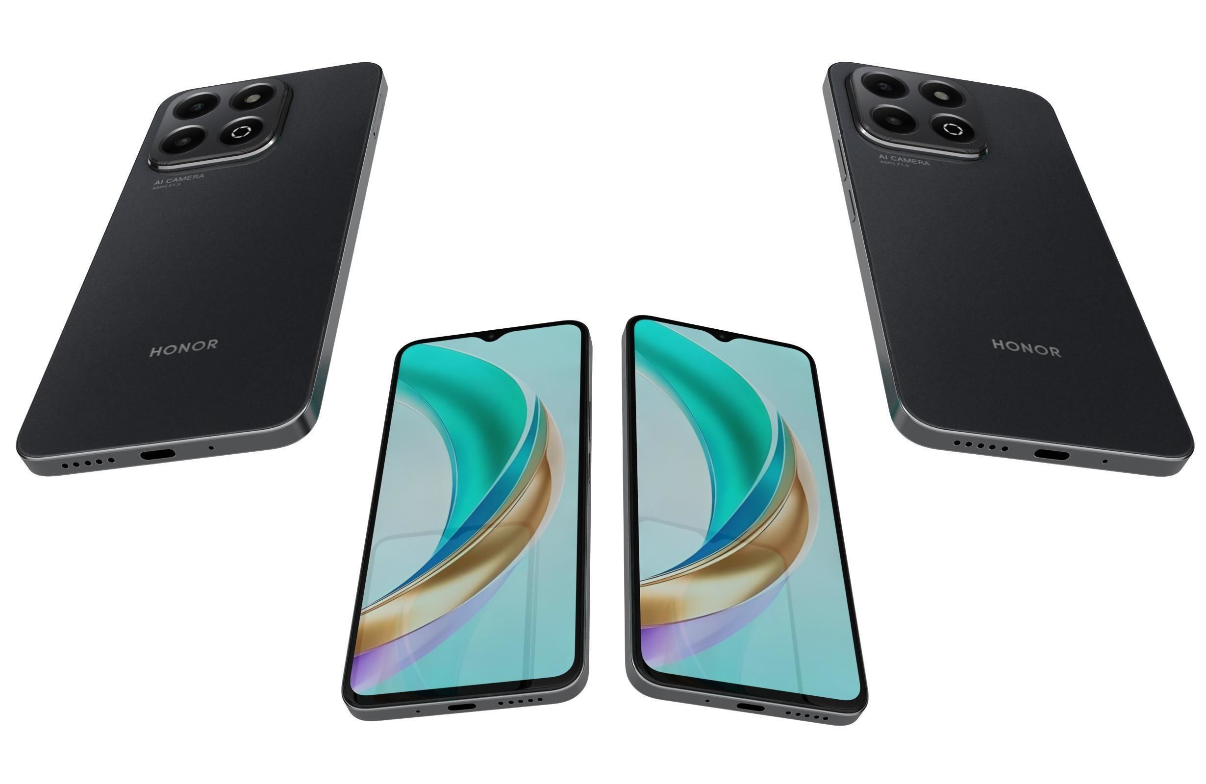 Honor X6b Midnight Black 3D model_6