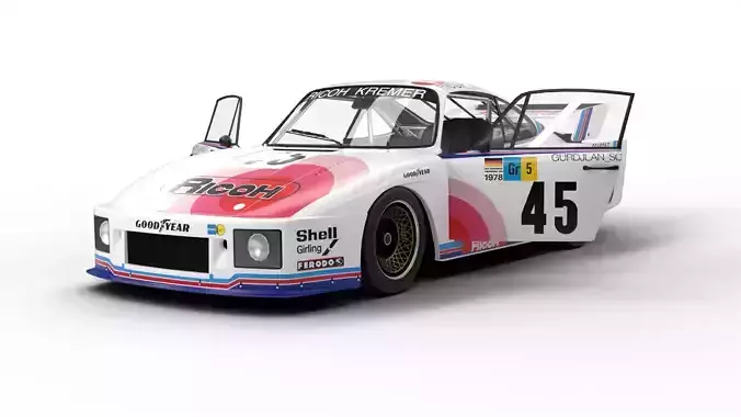 Porsche 935 K2 1978 Le Mans Racing HQ interior 3D model