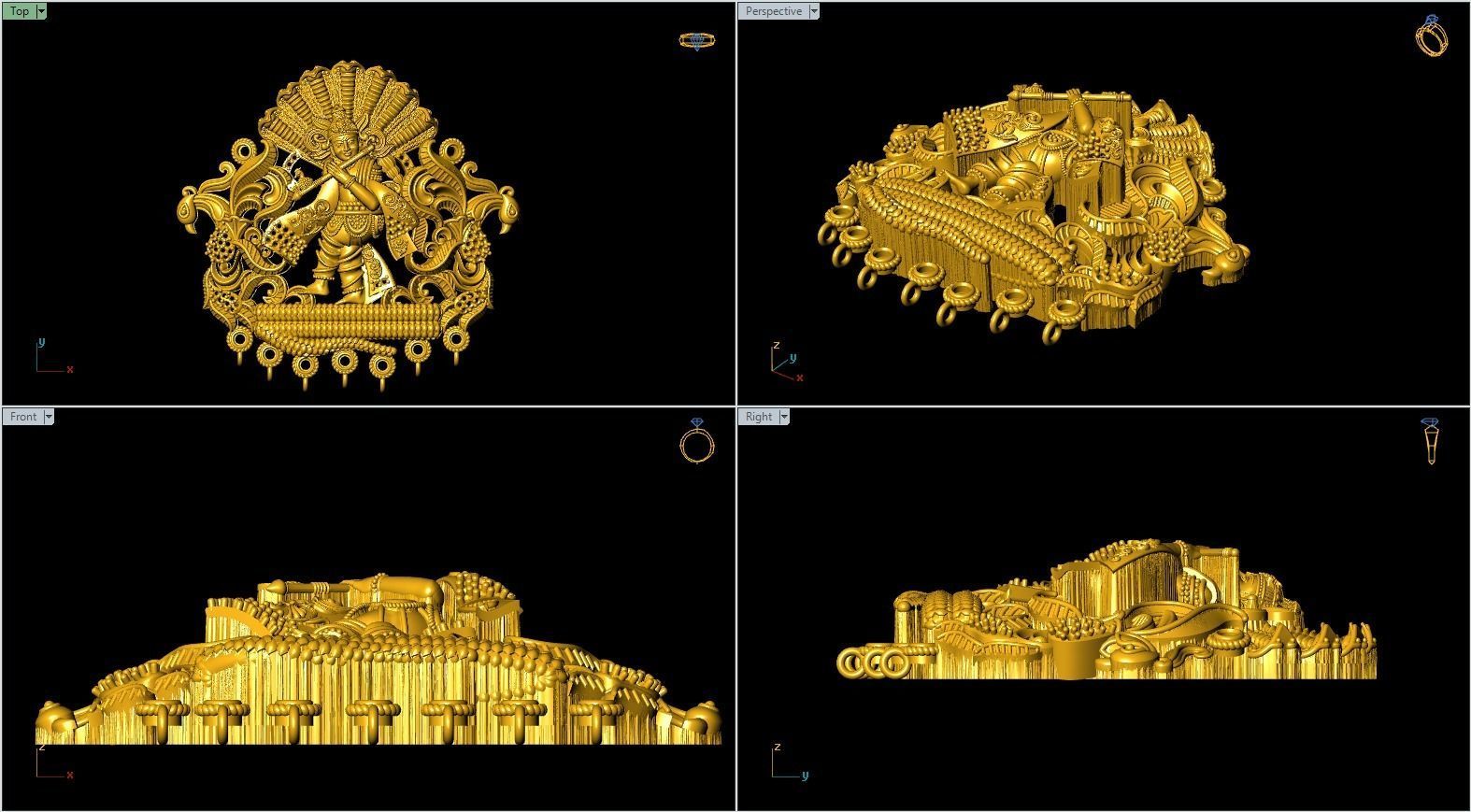 Krishna nagas pendant-1 3D print model_3