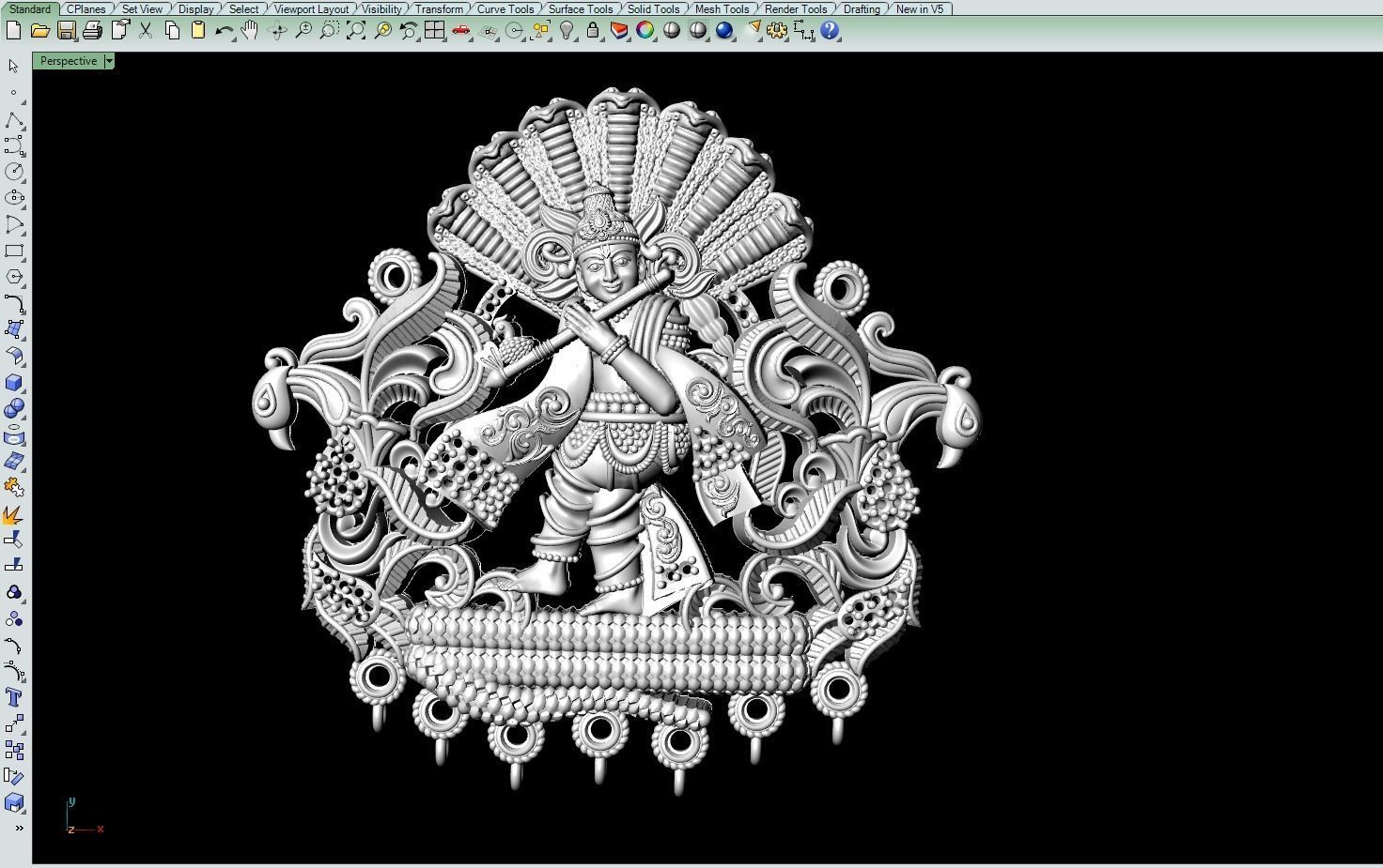 Krishna nagas pendant-1 3D print model_8
