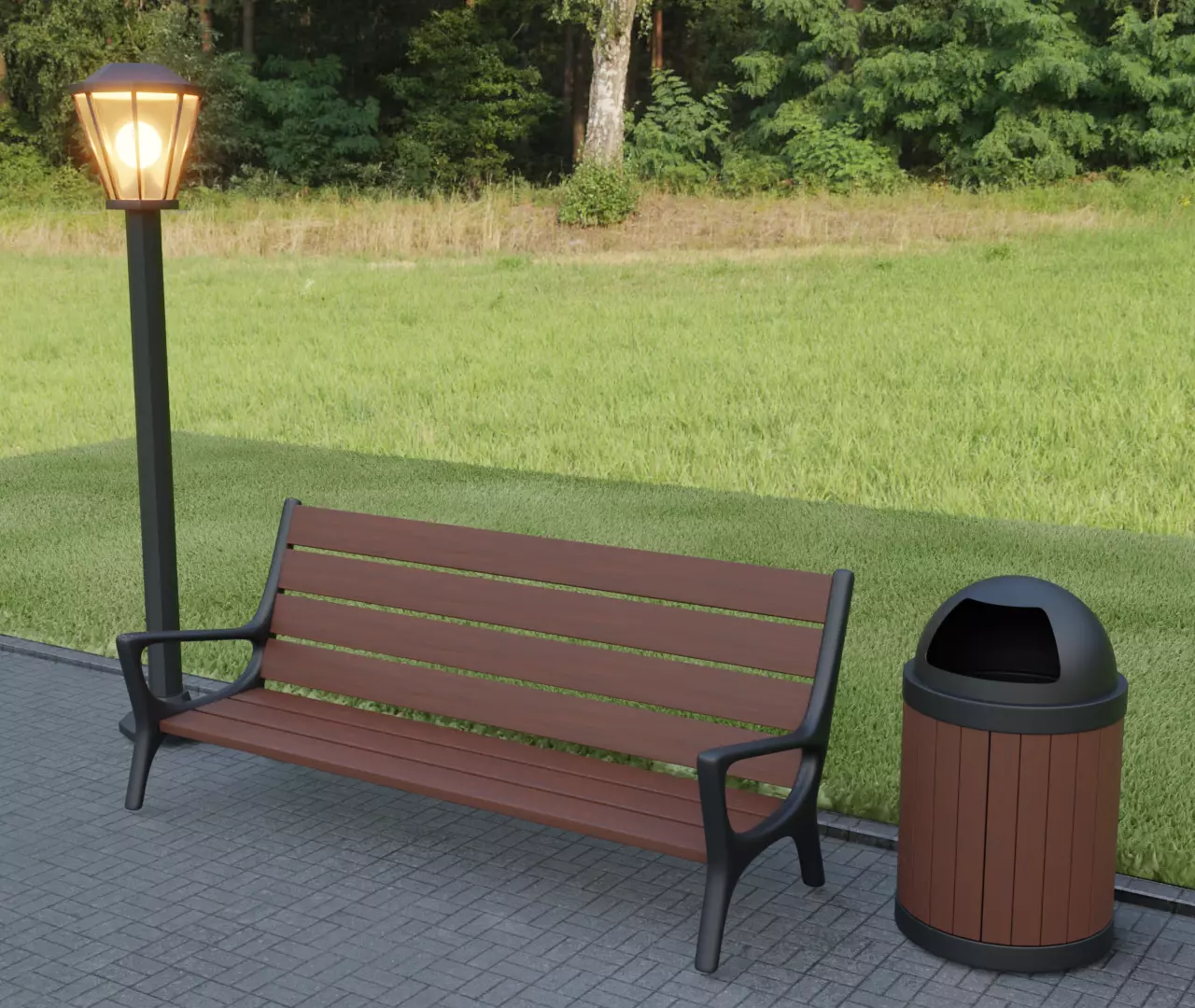Park Assets Stylized Low-poly 3D model