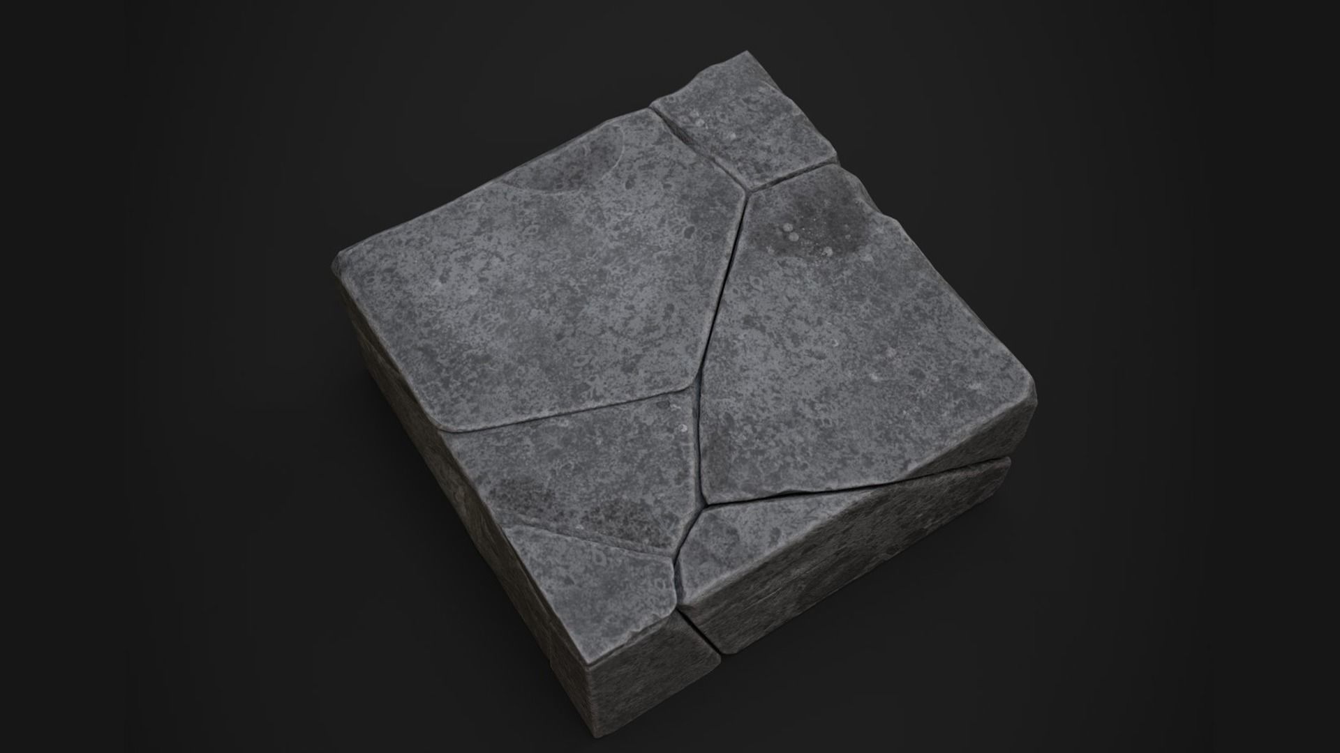 Stone Blocks and Debris Collection Low-poly 3D model_5