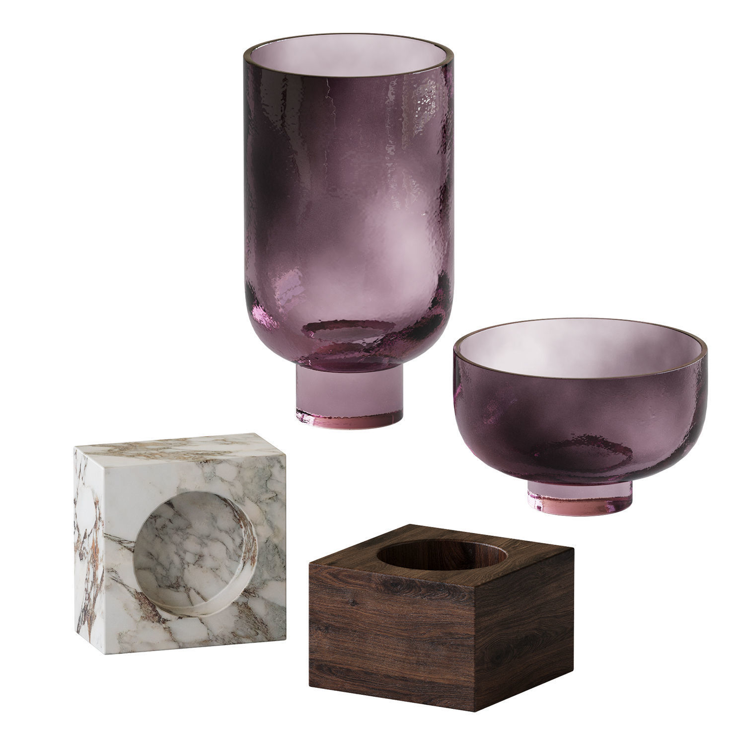 A set of colored glass vases 03 3D model_6