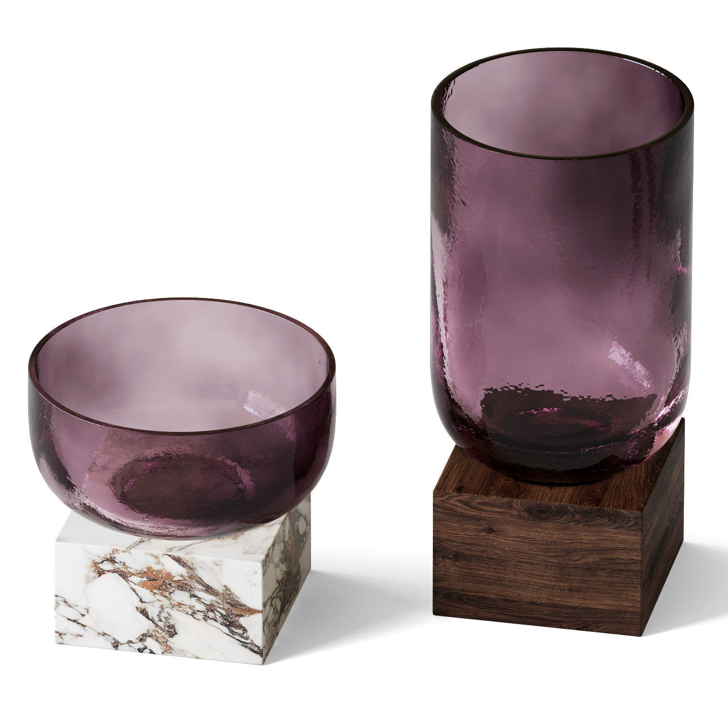 A set of colored glass vases 03 3D model_2