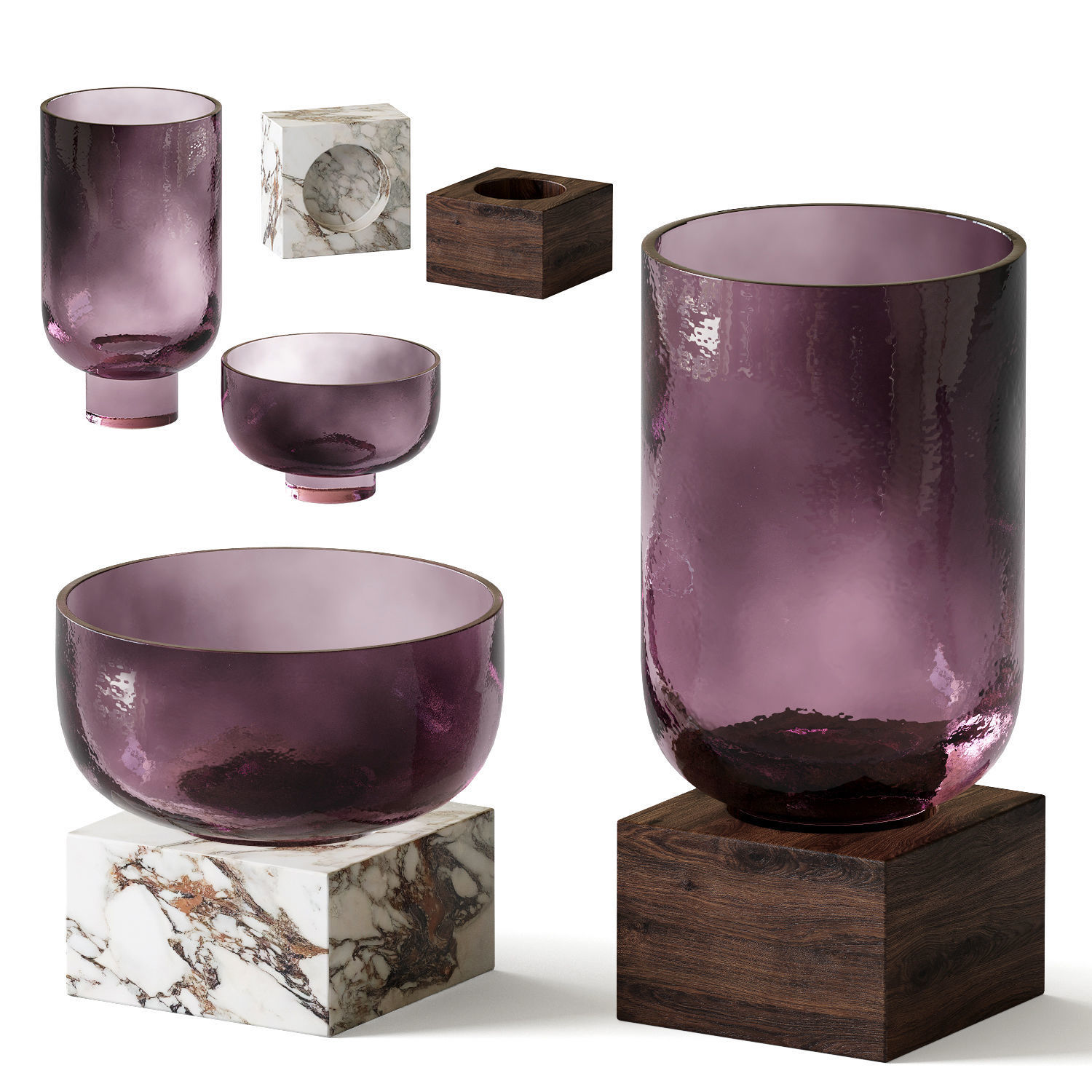 A set of colored glass vases 03 3D model_7