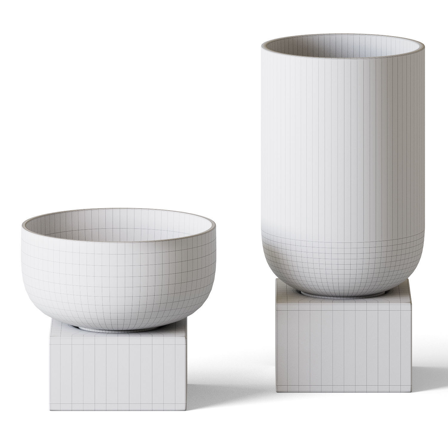 A set of colored glass vases 03 3D model_4