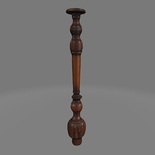 Antique Ornate Wooden Table Leg - Game-Ready Low-poly 3D model