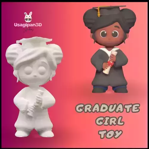 Girl Graduate Toy 3D print model