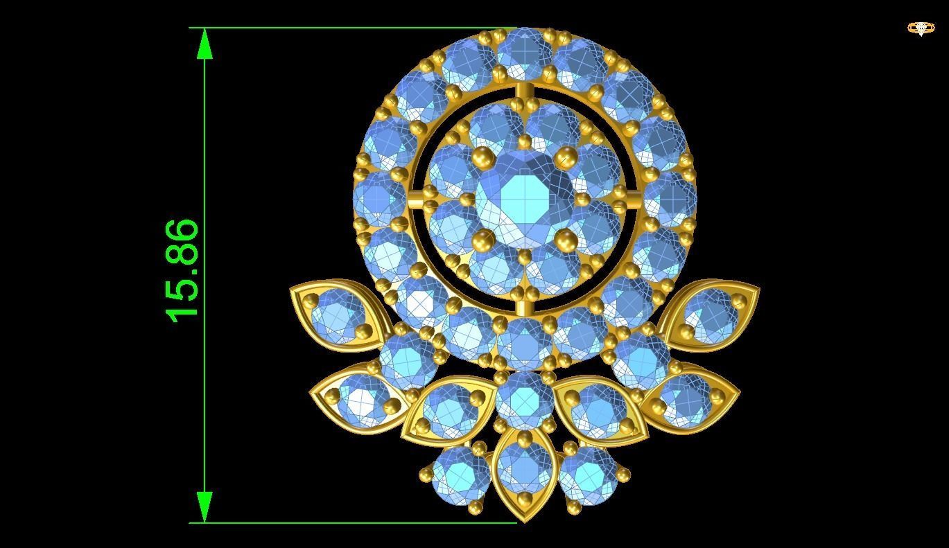 Diamond Pendant 3D print model_1