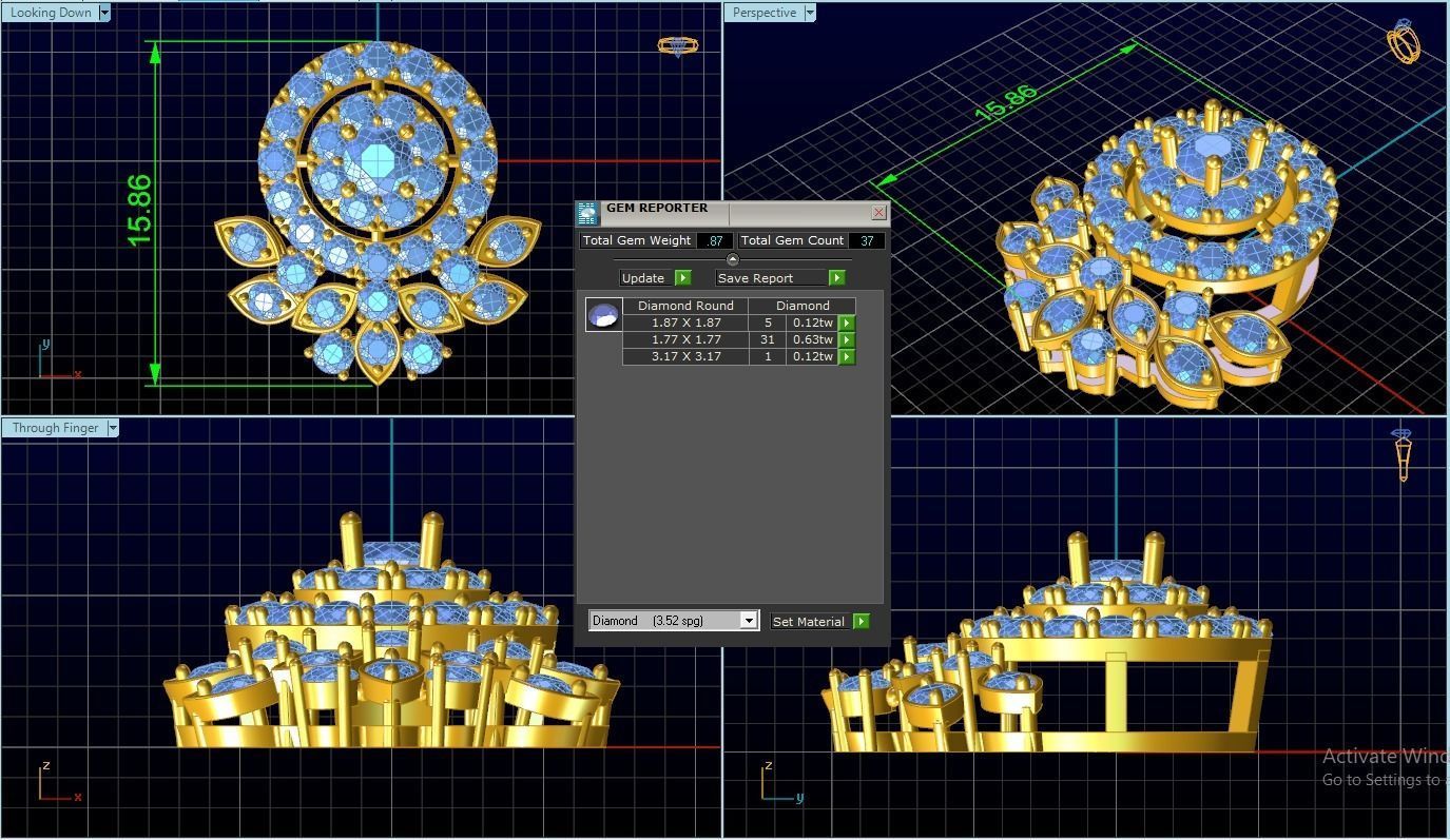 Diamond Pendant 3D print model_2