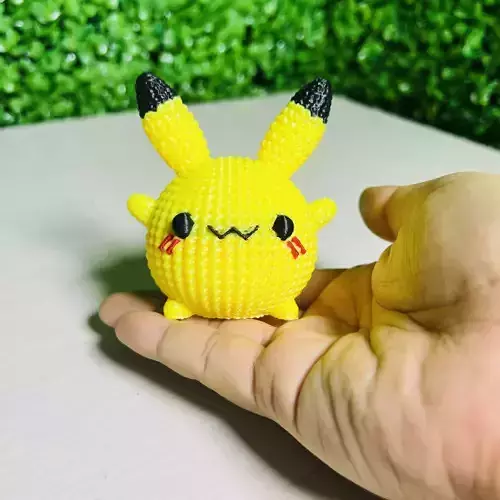 PIKACHU CROCHET KNITTED - KEYCHAIN - PIGGY BANK - MULTICOLOR 3D print model
