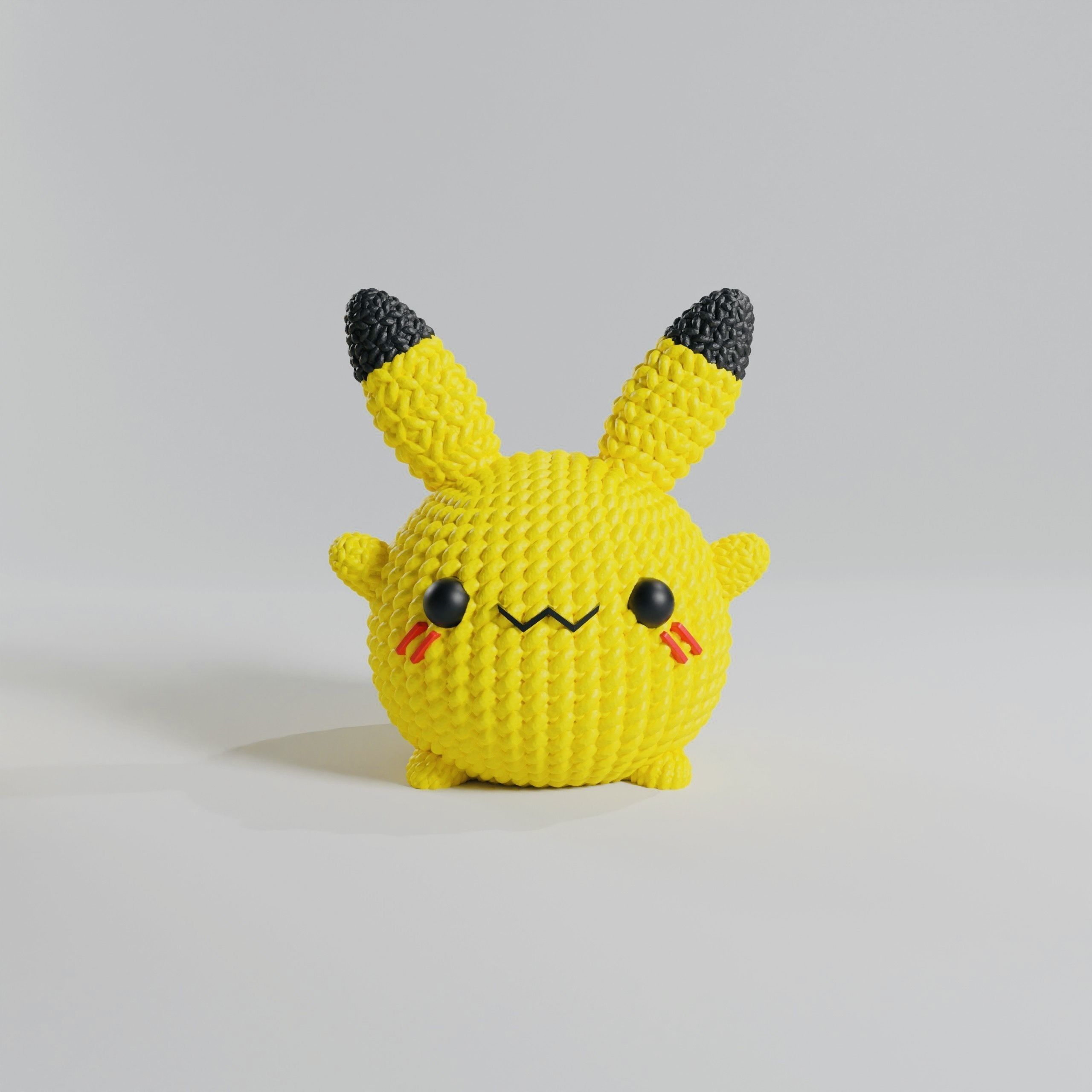 PIKACHU CROCHET KNITTED - KEYCHAIN - PIGGY BANK - MULTICOLOR 3D print model_4