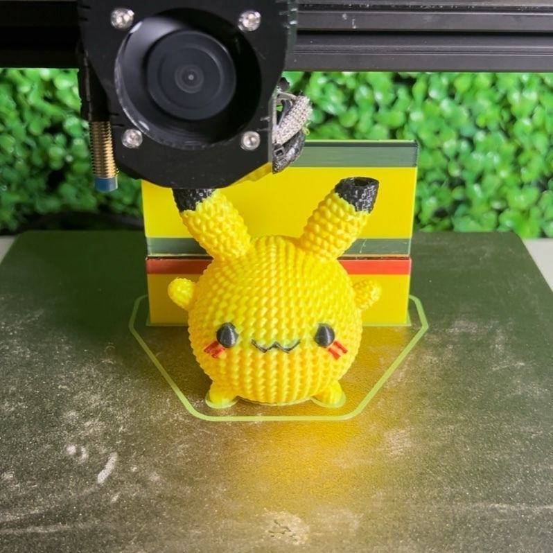 PIKACHU CROCHET KNITTED - KEYCHAIN - PIGGY BANK - MULTICOLOR 3D print model_3