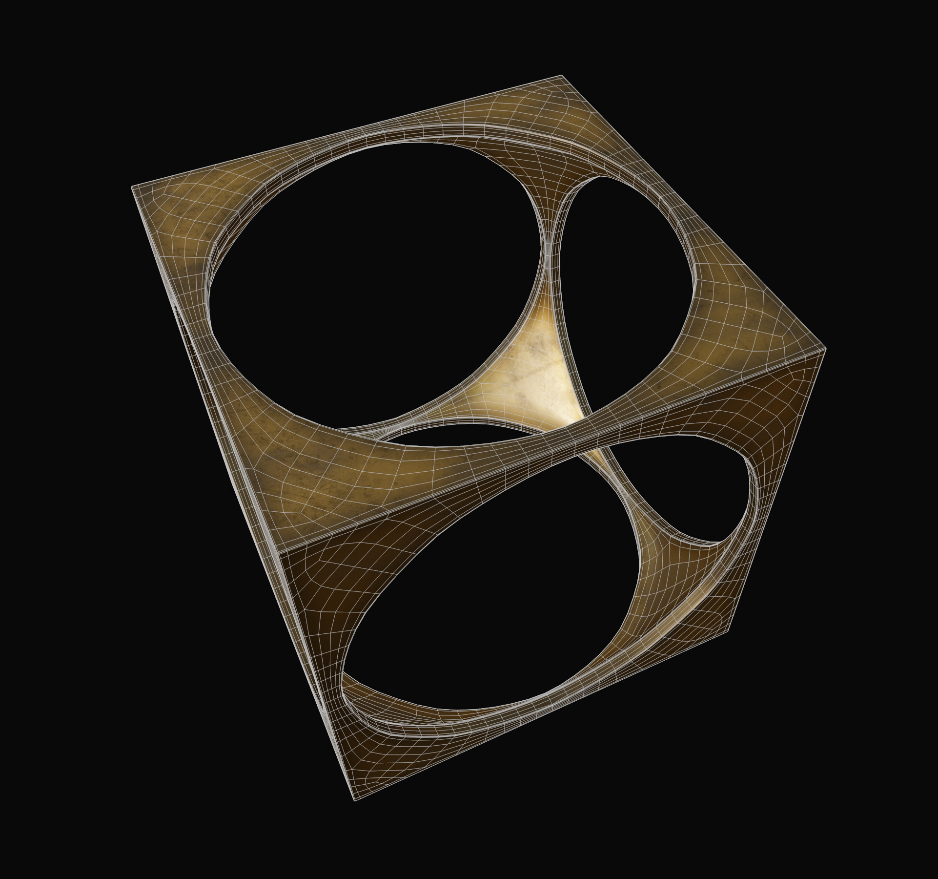 Cube Porous 3D Model Low-poly 3D model_3