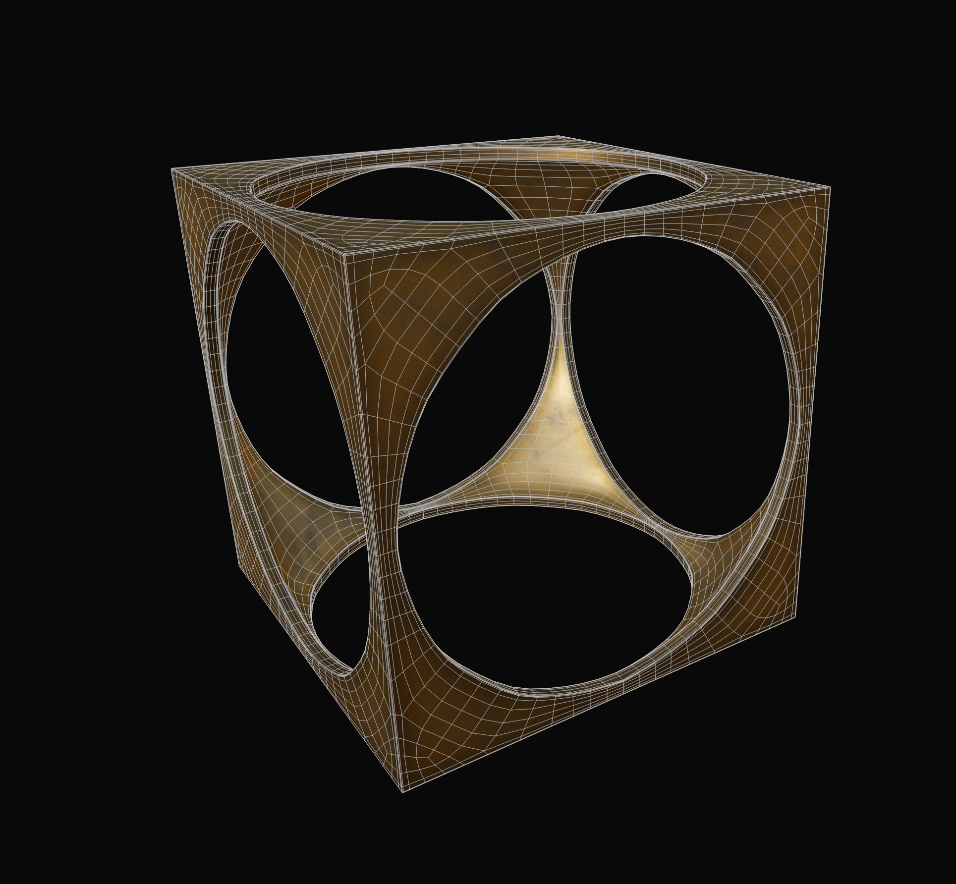 Cube Porous 3D Model Low-poly 3D model_2