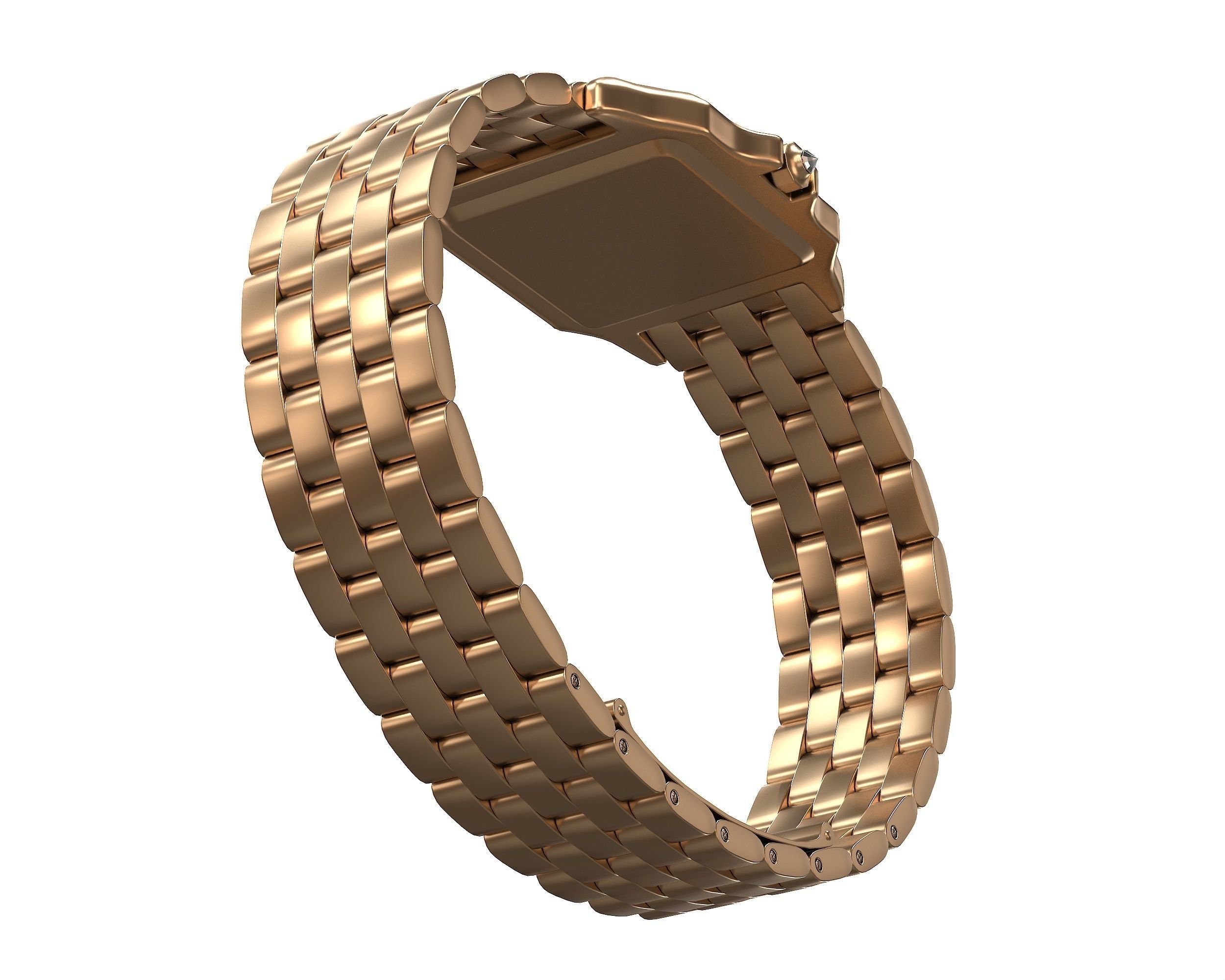 Watch Panthere Gold Silver Low-poly 3D model_8