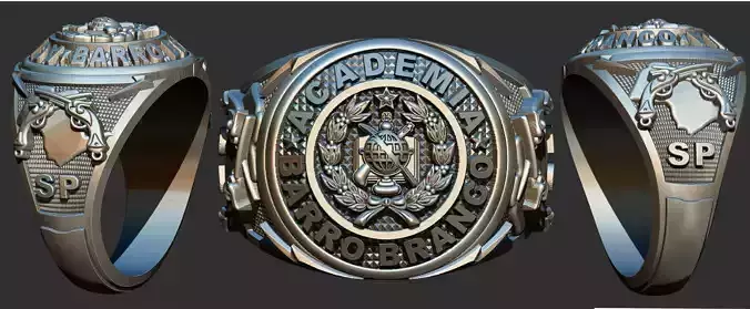 Academia Barro Branco Anel  3D print model
