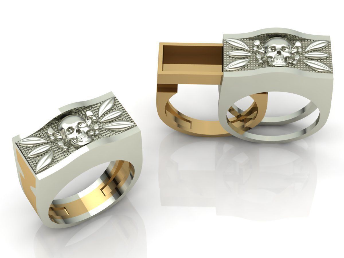 Secret Skull Ring 3D print model_1