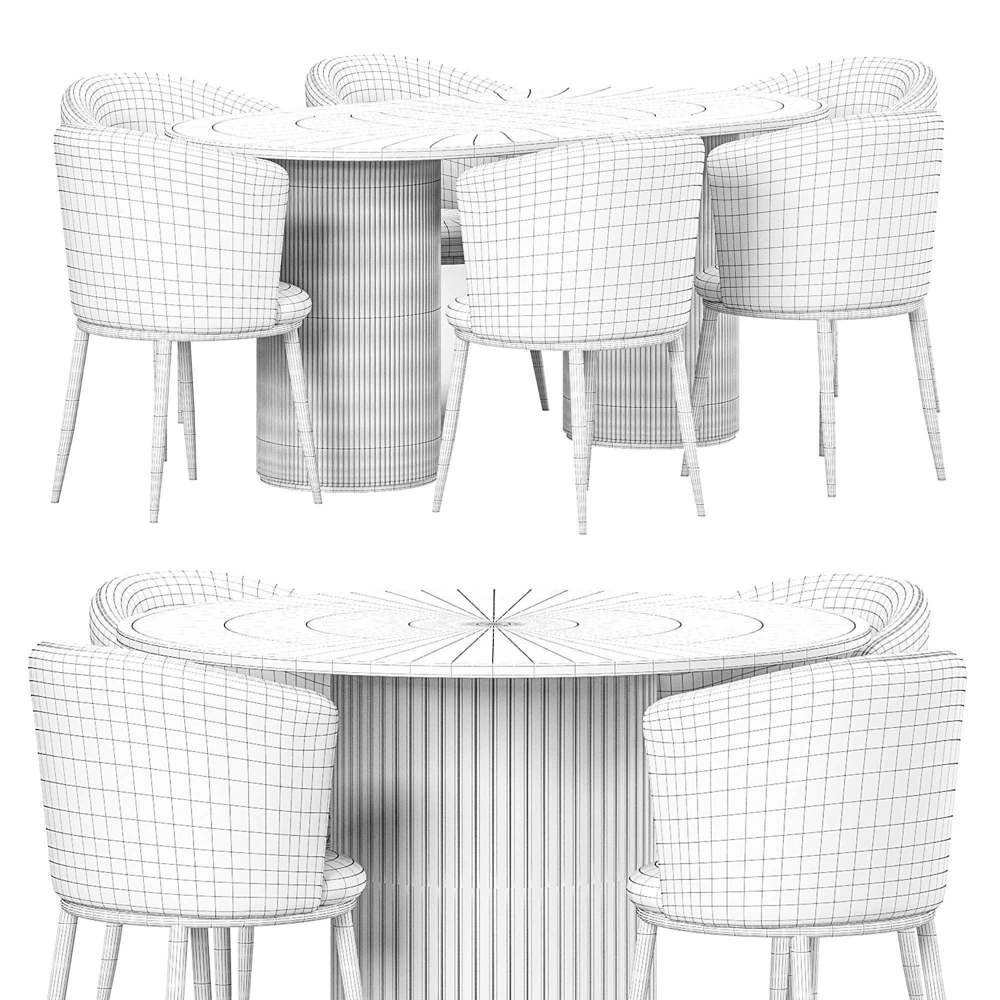 Hill table and Filmore Chair 3D model_5