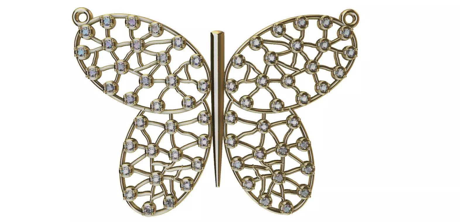 Butterfly with Diamonds Pendant 3D print model