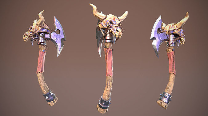Bone Rage Axe Low-poly 3D model