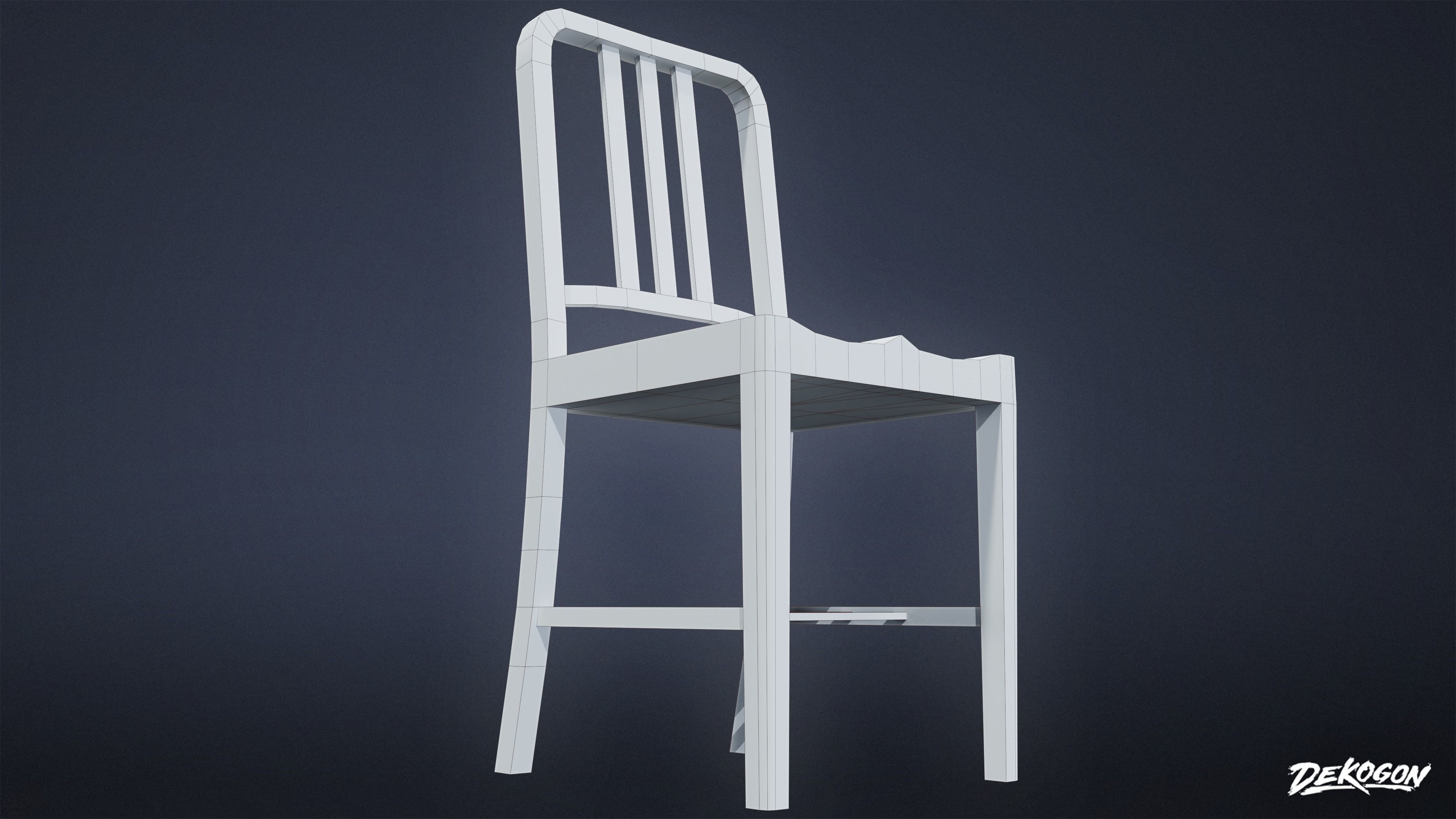 SUBURBS - Chair Set 05 - LOW POLY AND NANITE Low-poly 3D model_13