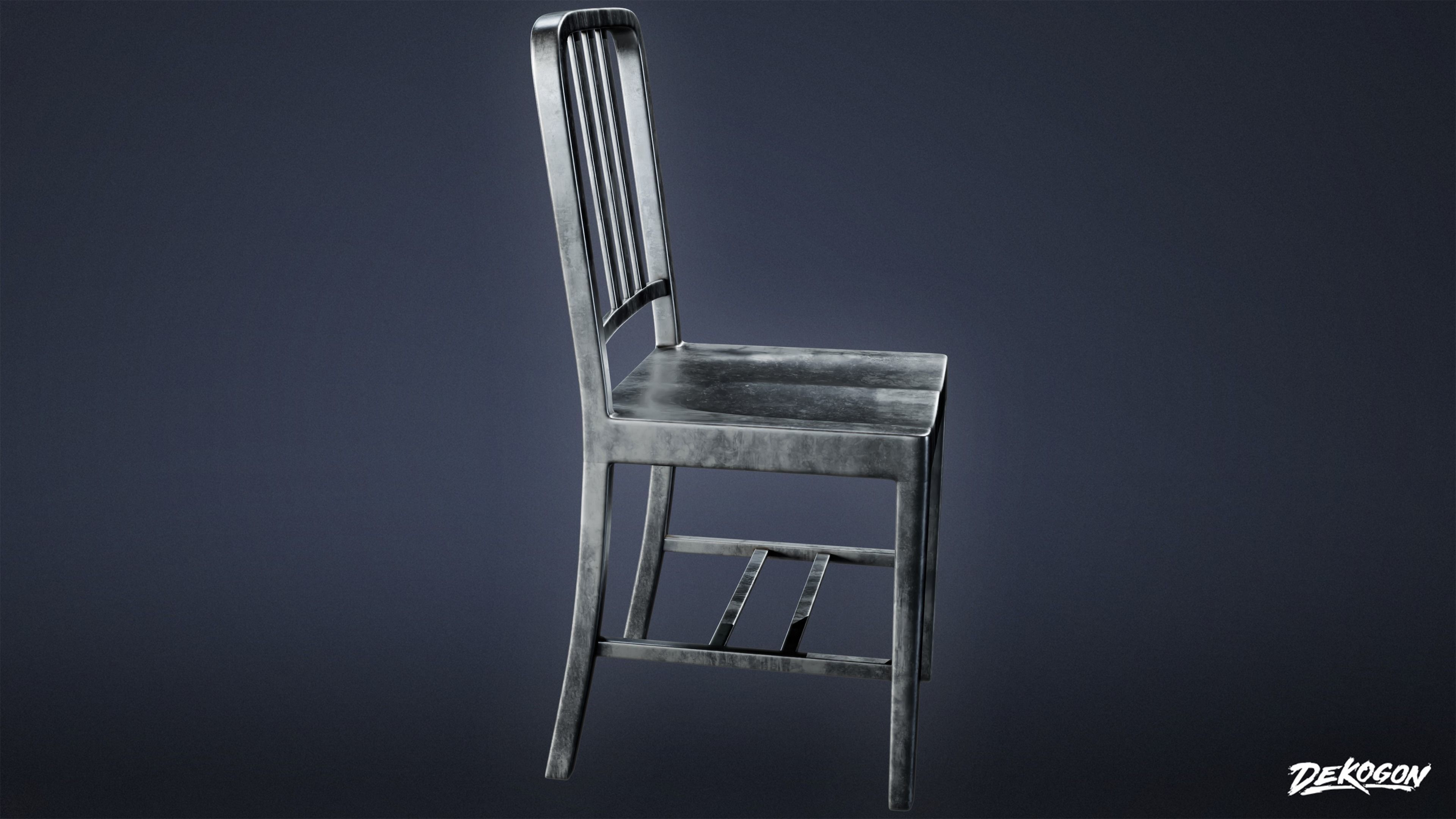 SUBURBS - Chair Set 05 - LOW POLY AND NANITE Low-poly 3D model_5