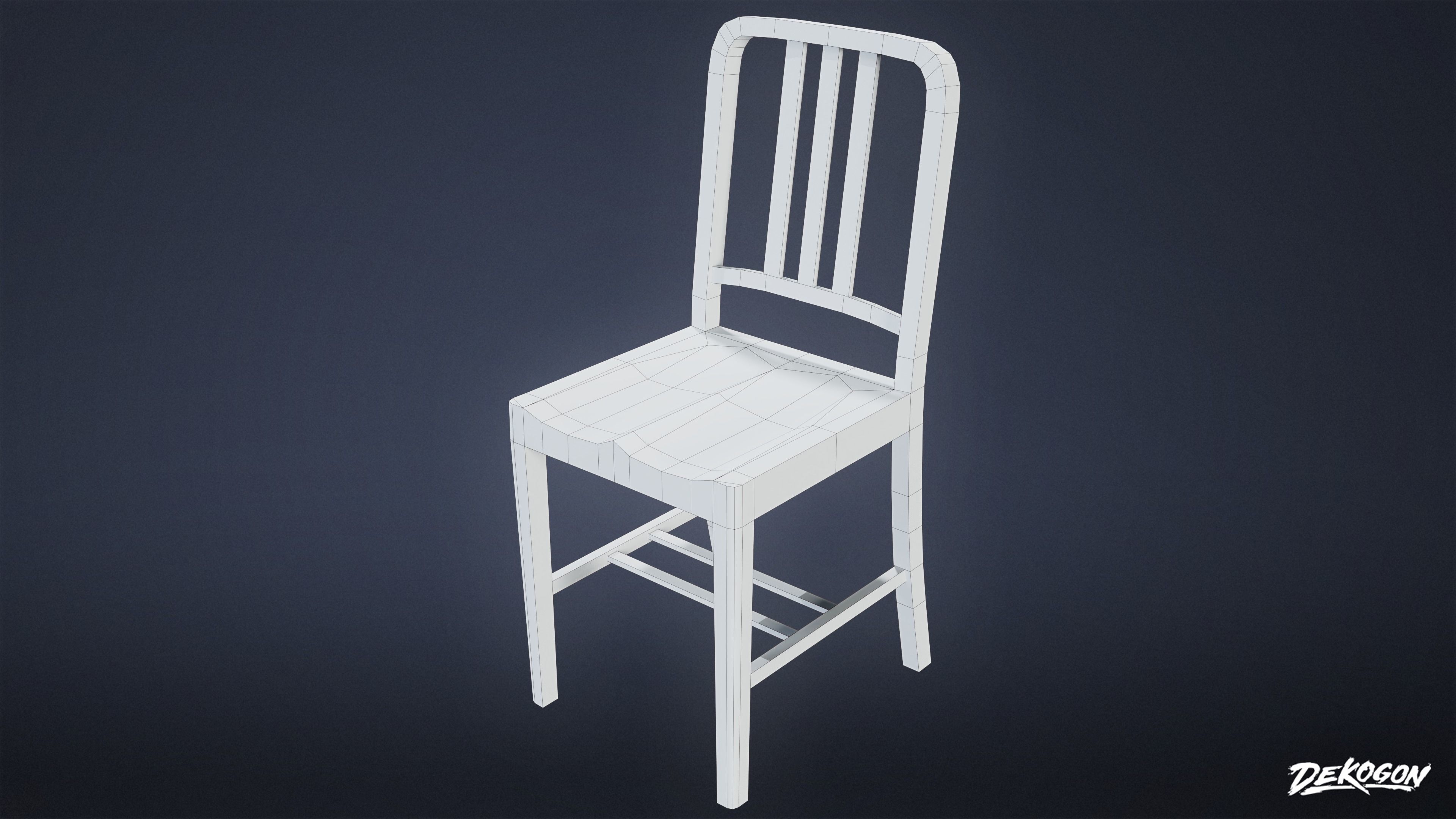 SUBURBS - Chair Set 05 - LOW POLY AND NANITE Low-poly 3D model_16