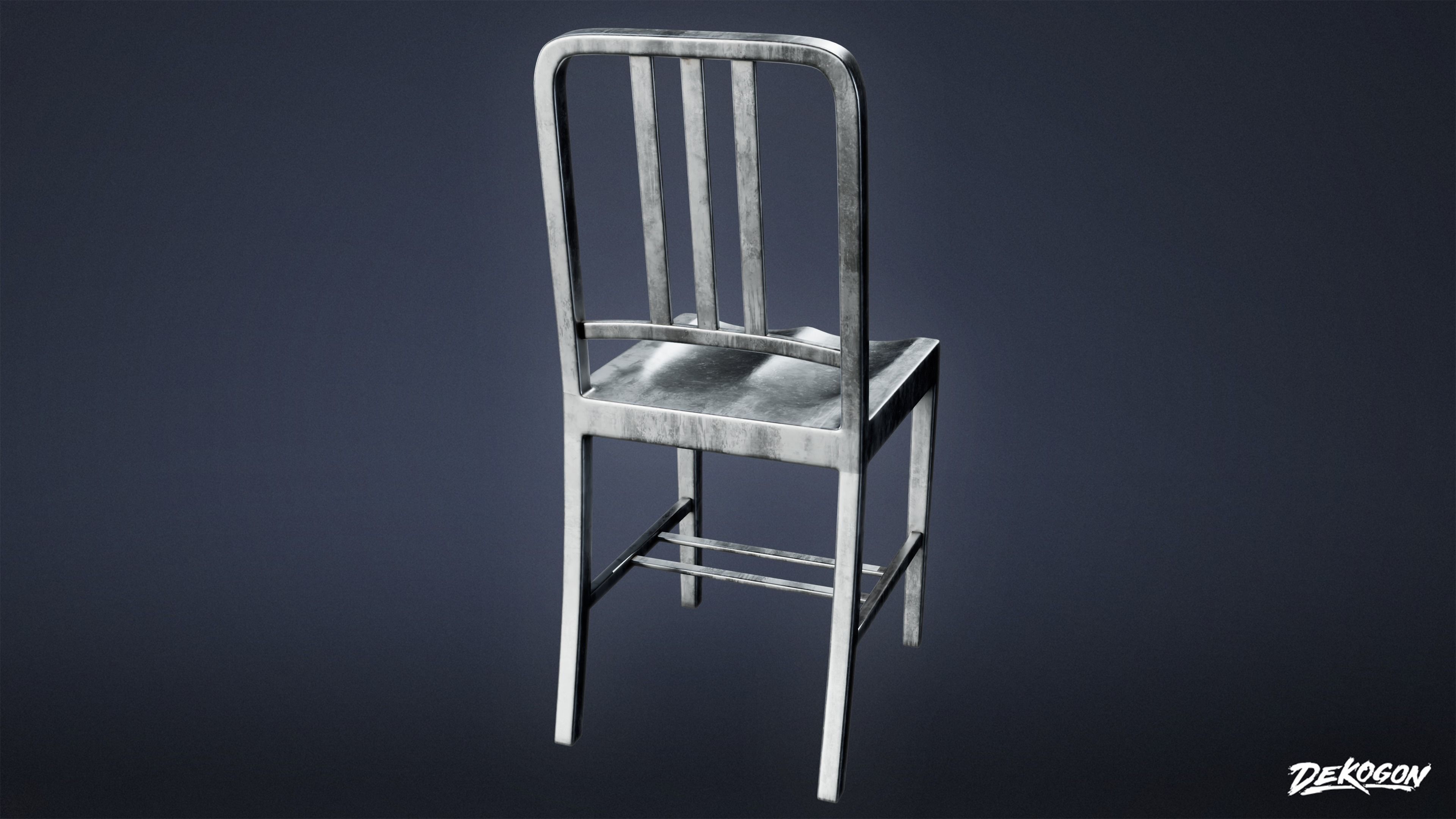 SUBURBS - Chair Set 05 - LOW POLY AND NANITE Low-poly 3D model_8