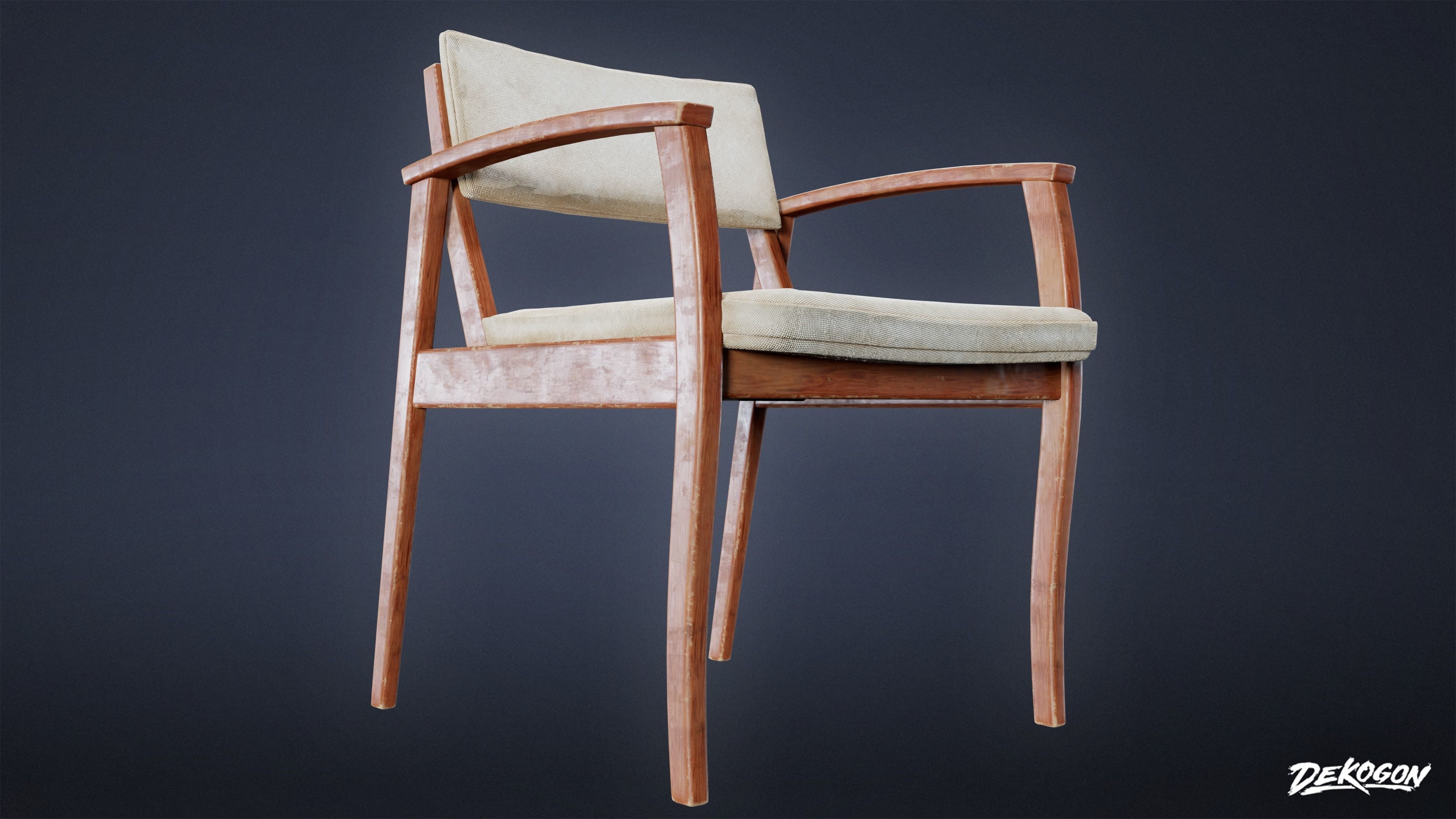 SUBURBS - Chair Set 09 - LOW POLY AND NANITE Low-poly 3D model_10