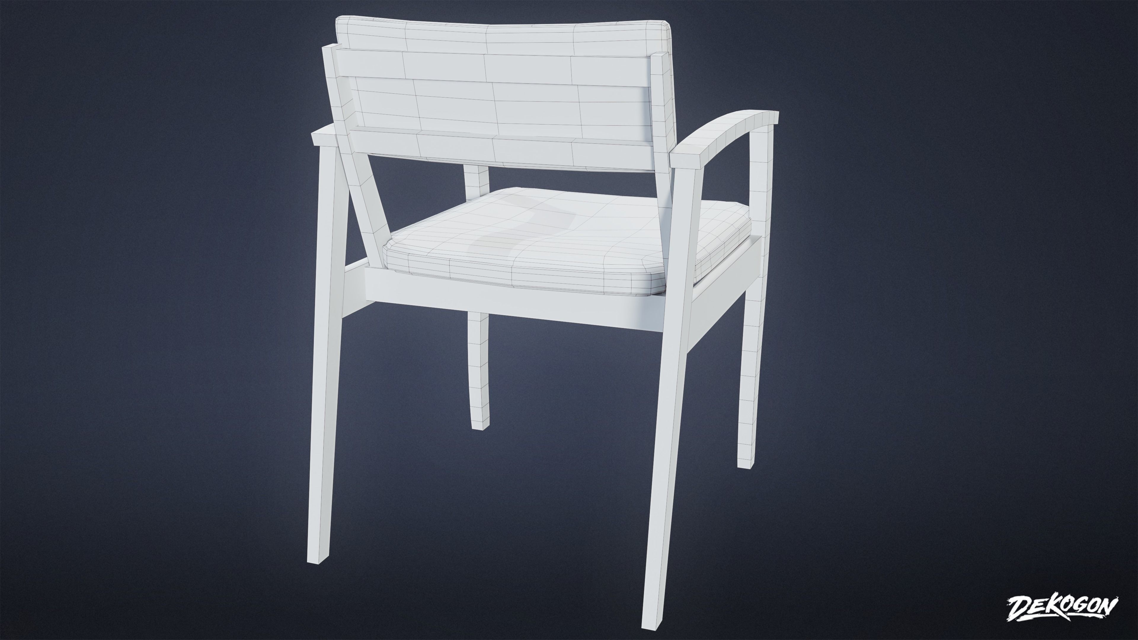 SUBURBS - Chair Set 09 - LOW POLY AND NANITE Low-poly 3D model_17