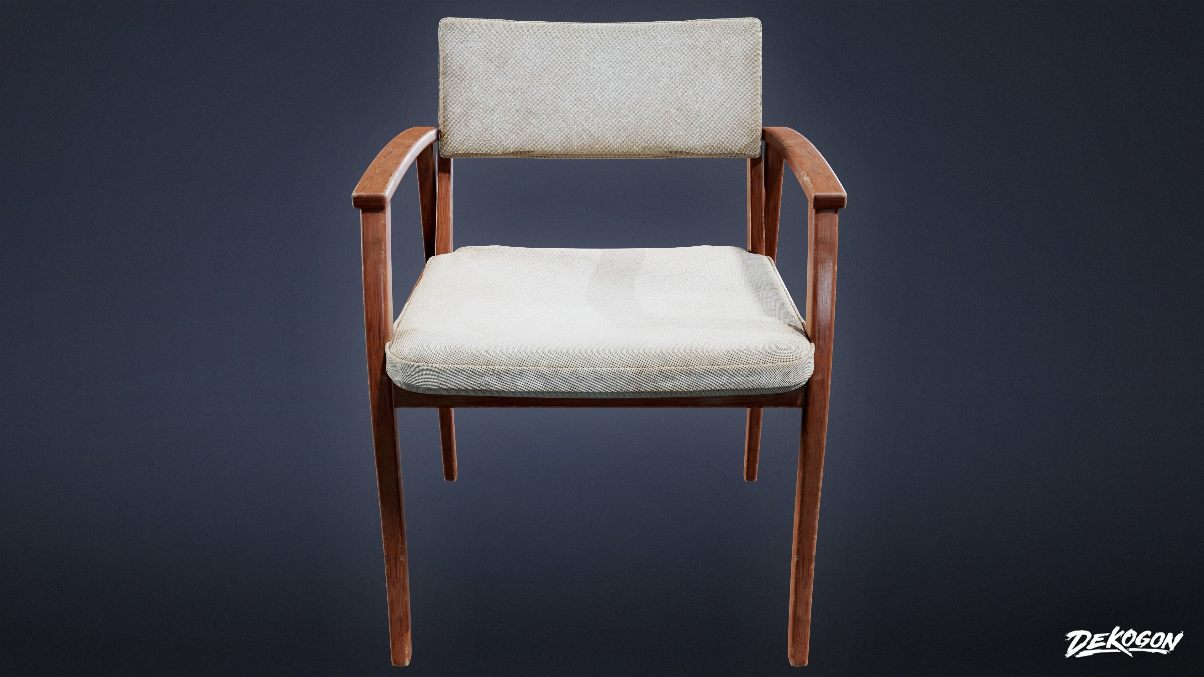 SUBURBS - Chair Set 09 - LOW POLY AND NANITE Low-poly 3D model_2