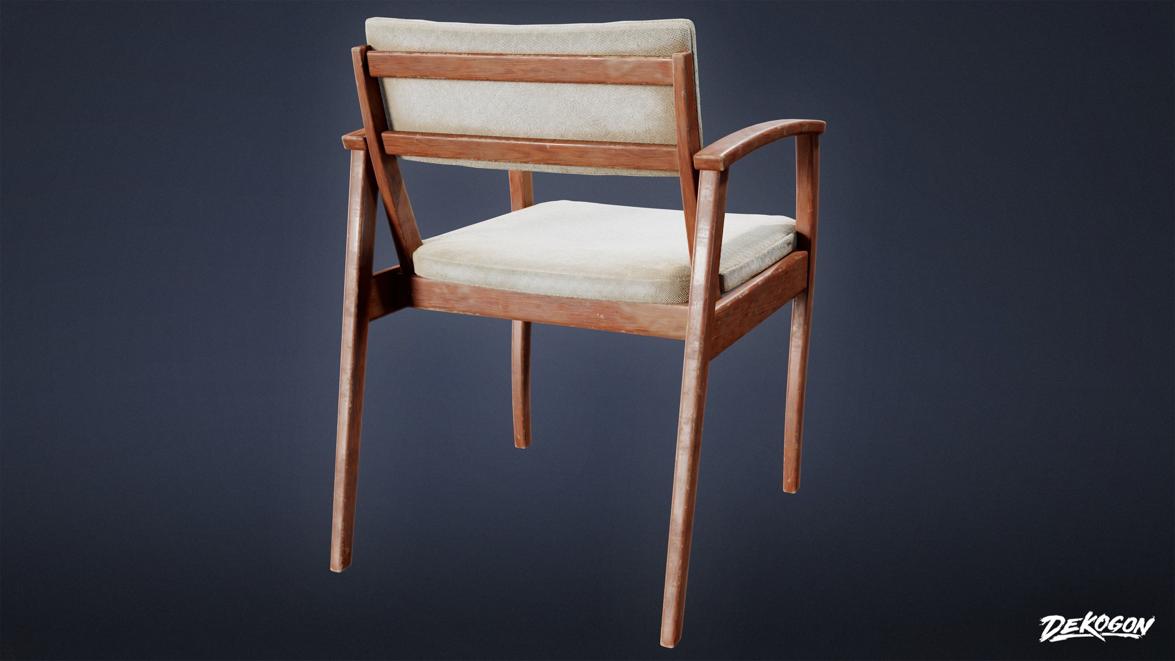 SUBURBS - Chair Set 09 - LOW POLY AND NANITE Low-poly 3D model_6