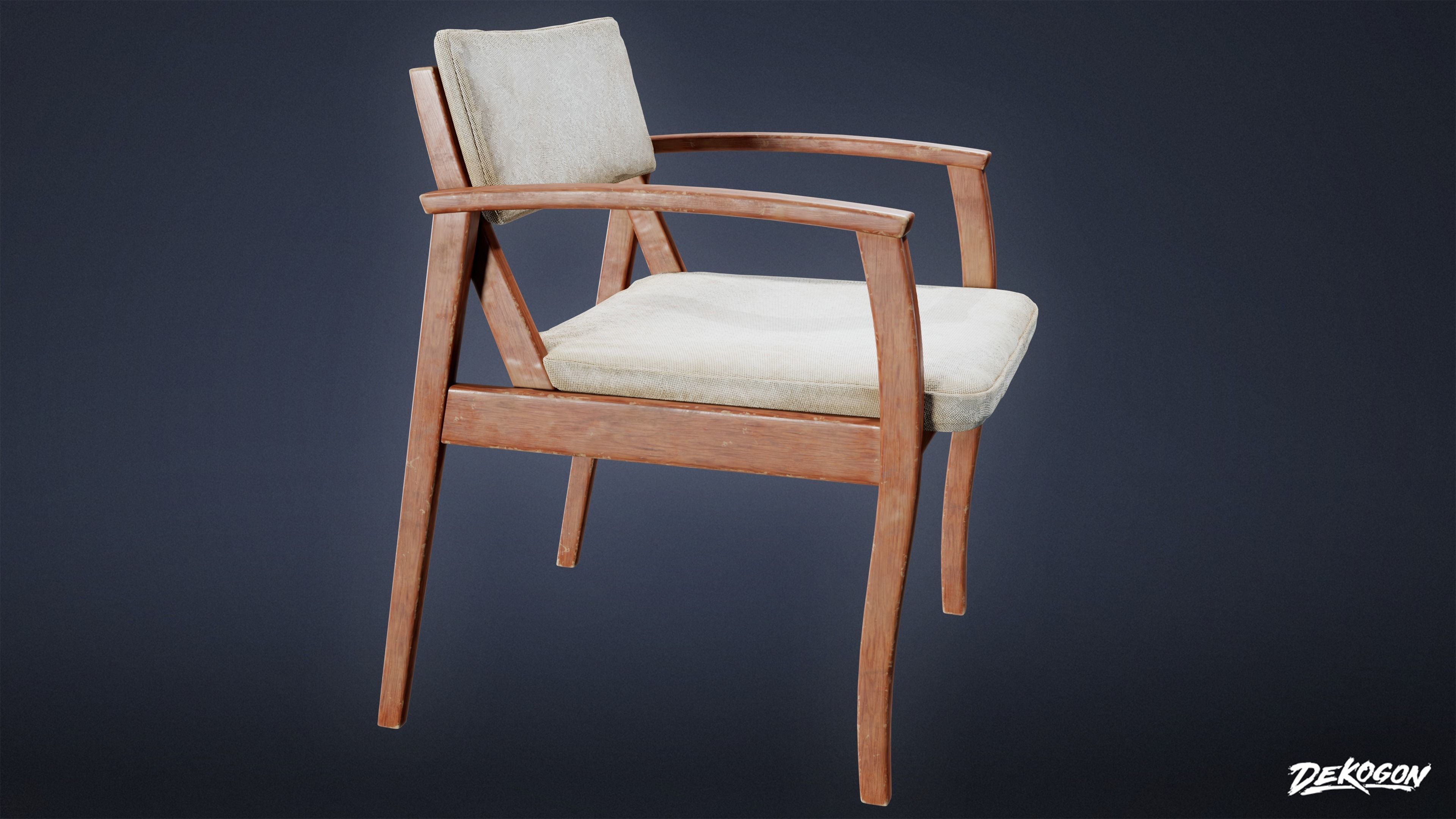 SUBURBS - Chair Set 09 - LOW POLY AND NANITE Low-poly 3D model_5