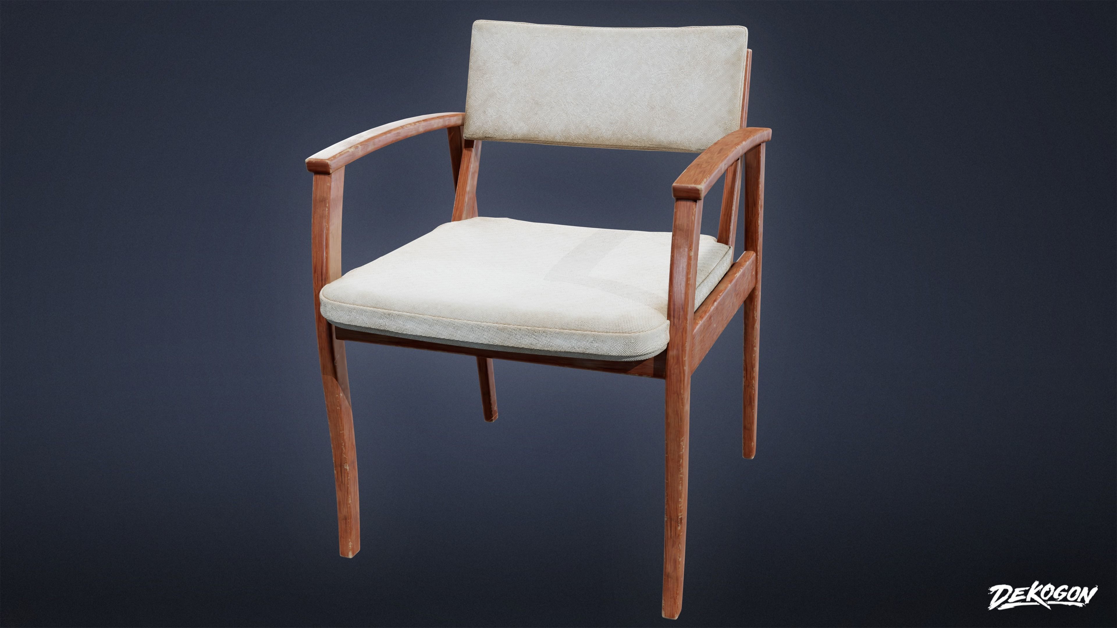 SUBURBS - Chair Set 09 - LOW POLY AND NANITE Low-poly 3D model_1