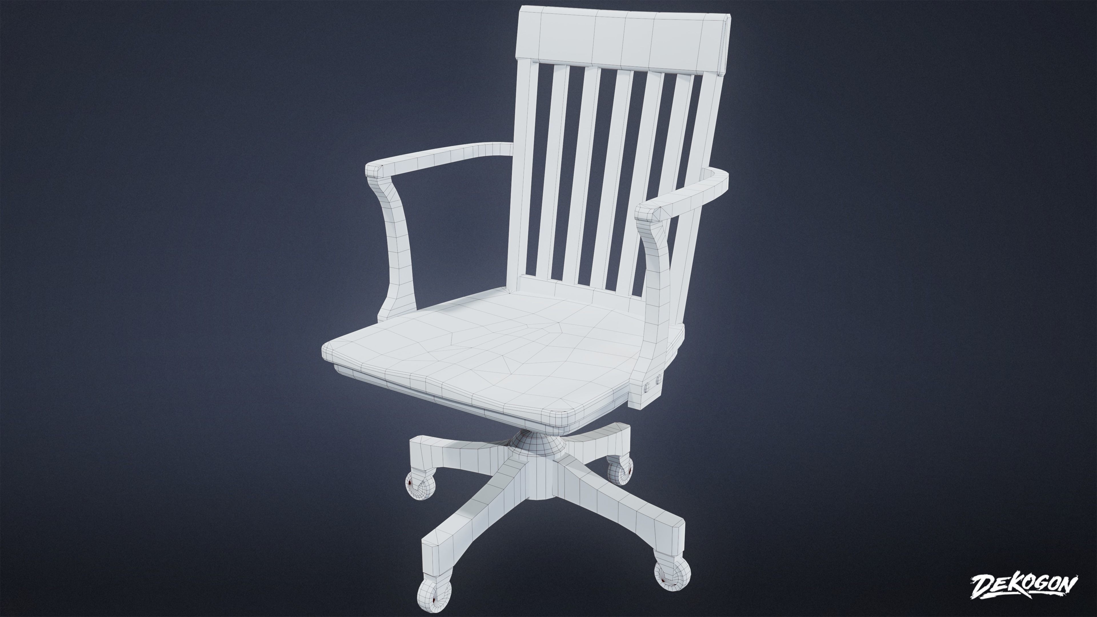 SUBURBS - Chair Set 09 - LOW POLY AND NANITE Low-poly 3D model_15