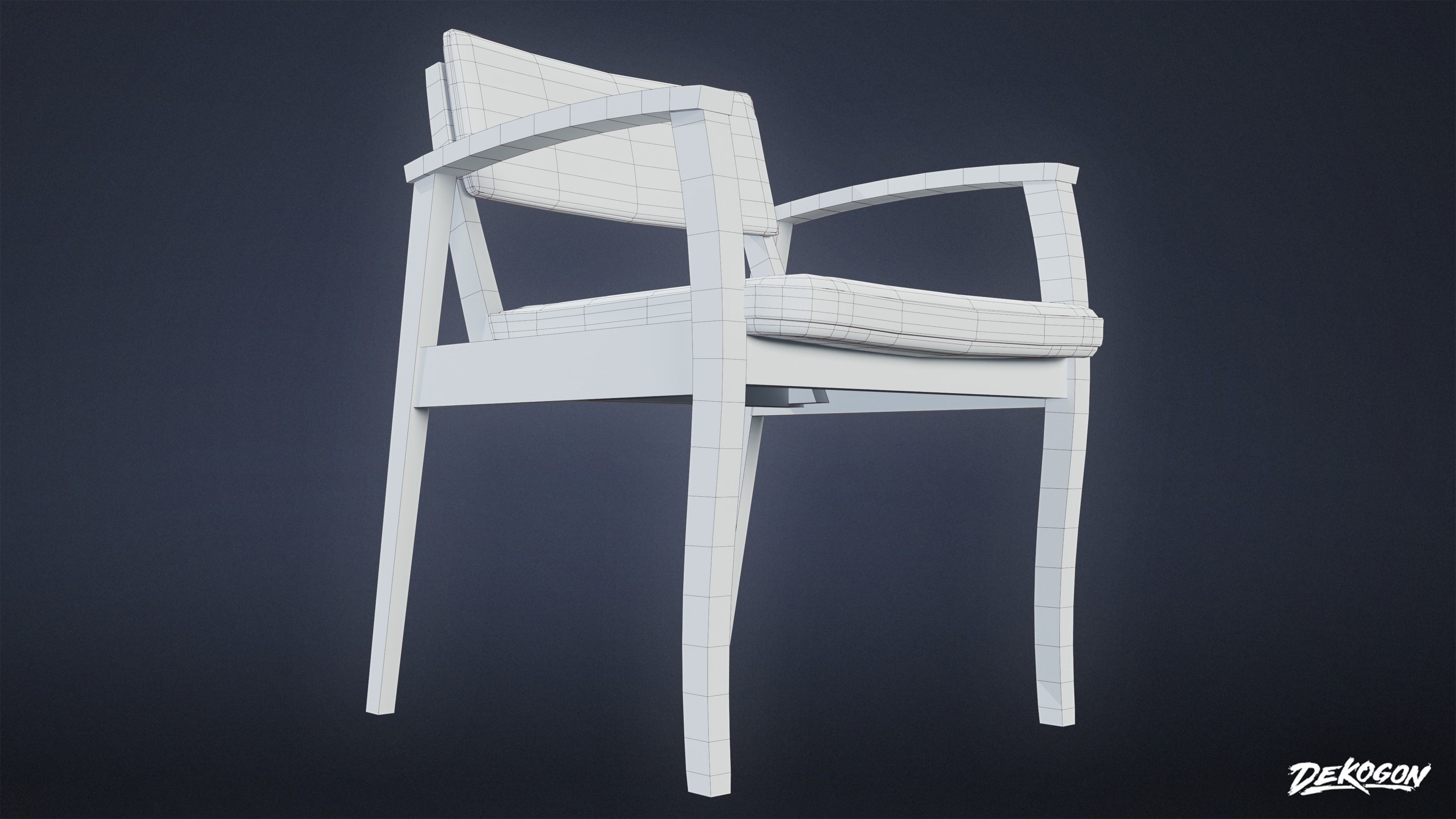 SUBURBS - Chair Set 09 - LOW POLY AND NANITE Low-poly 3D model_13