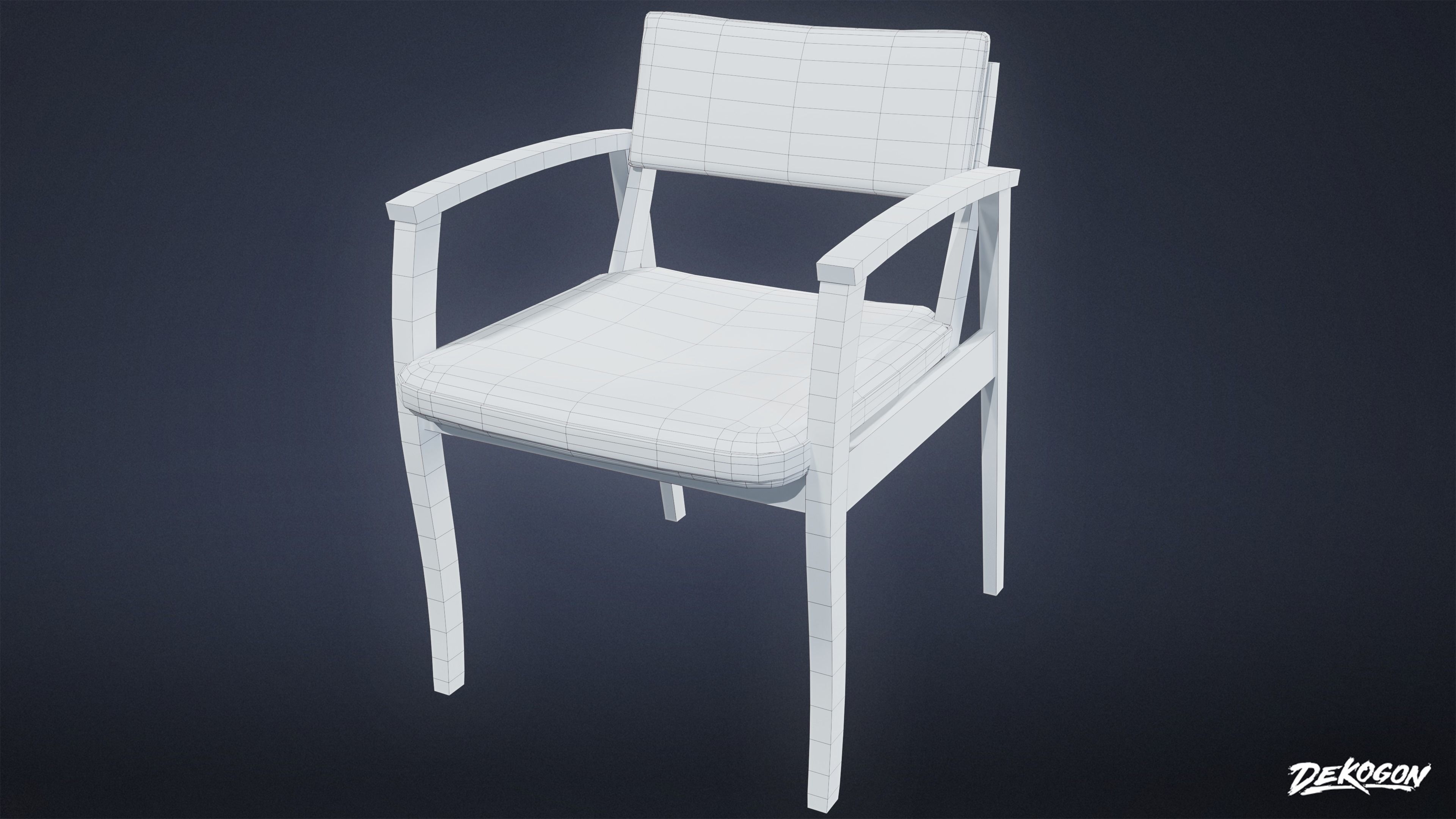 SUBURBS - Chair Set 09 - LOW POLY AND NANITE Low-poly 3D model_14