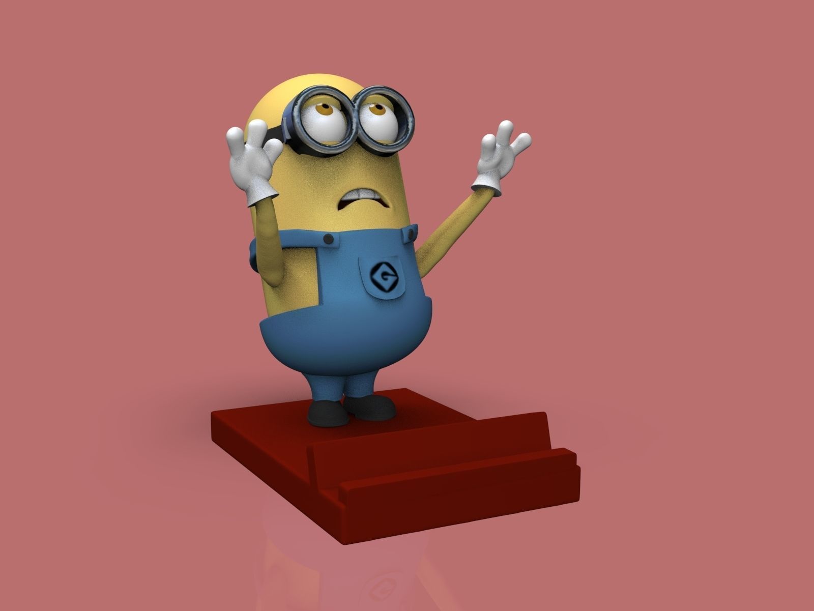 MINIONS- APOYA CELULAR -supports cell phone 3D print model_2