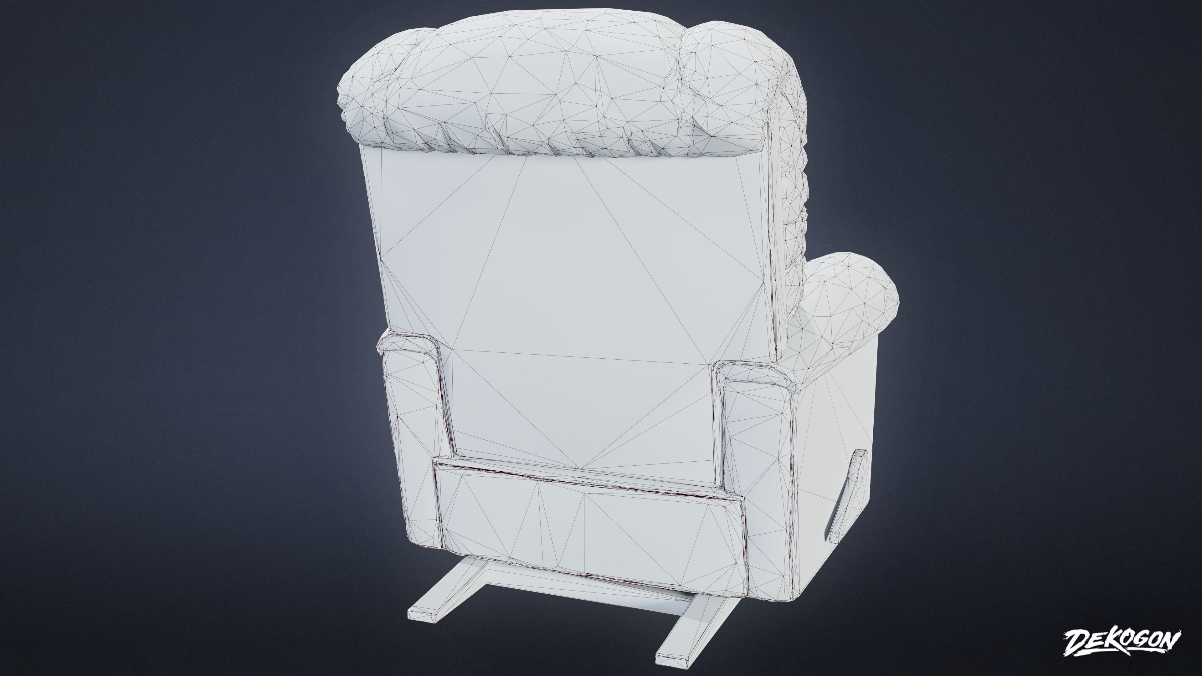 SUBURBS - Chair Single 01 - LOW POLY AND NANITE Low-poly 3D model_7