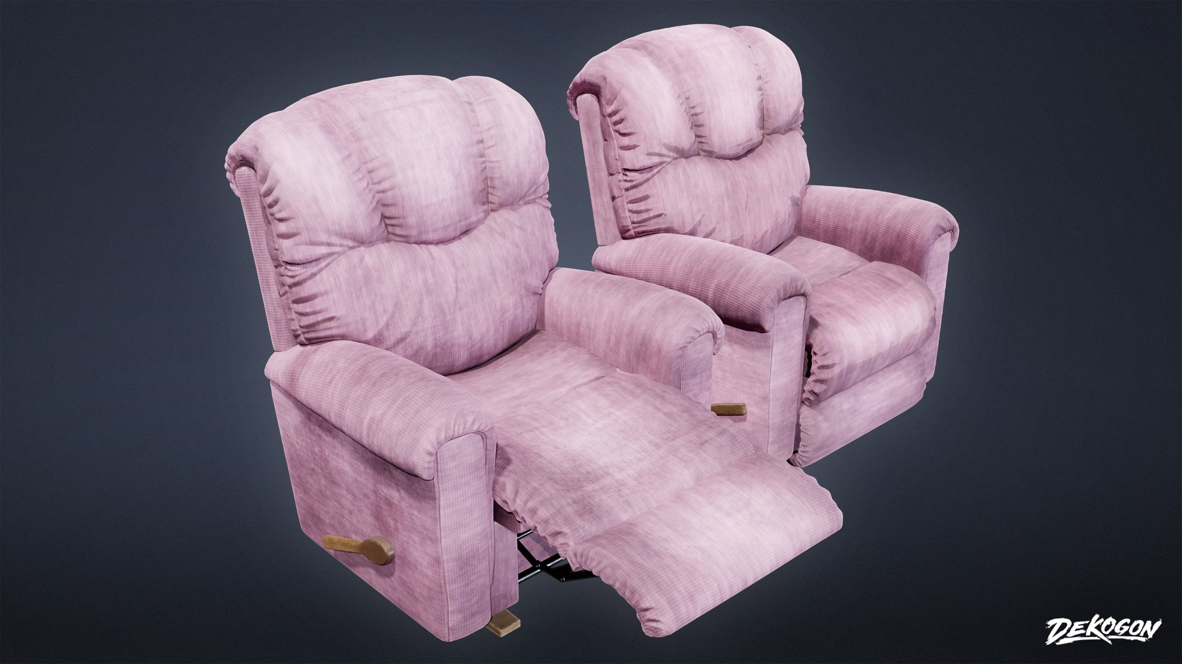 SUBURBS - Chair Single 01 - LOW POLY AND NANITE Low-poly 3D model_2