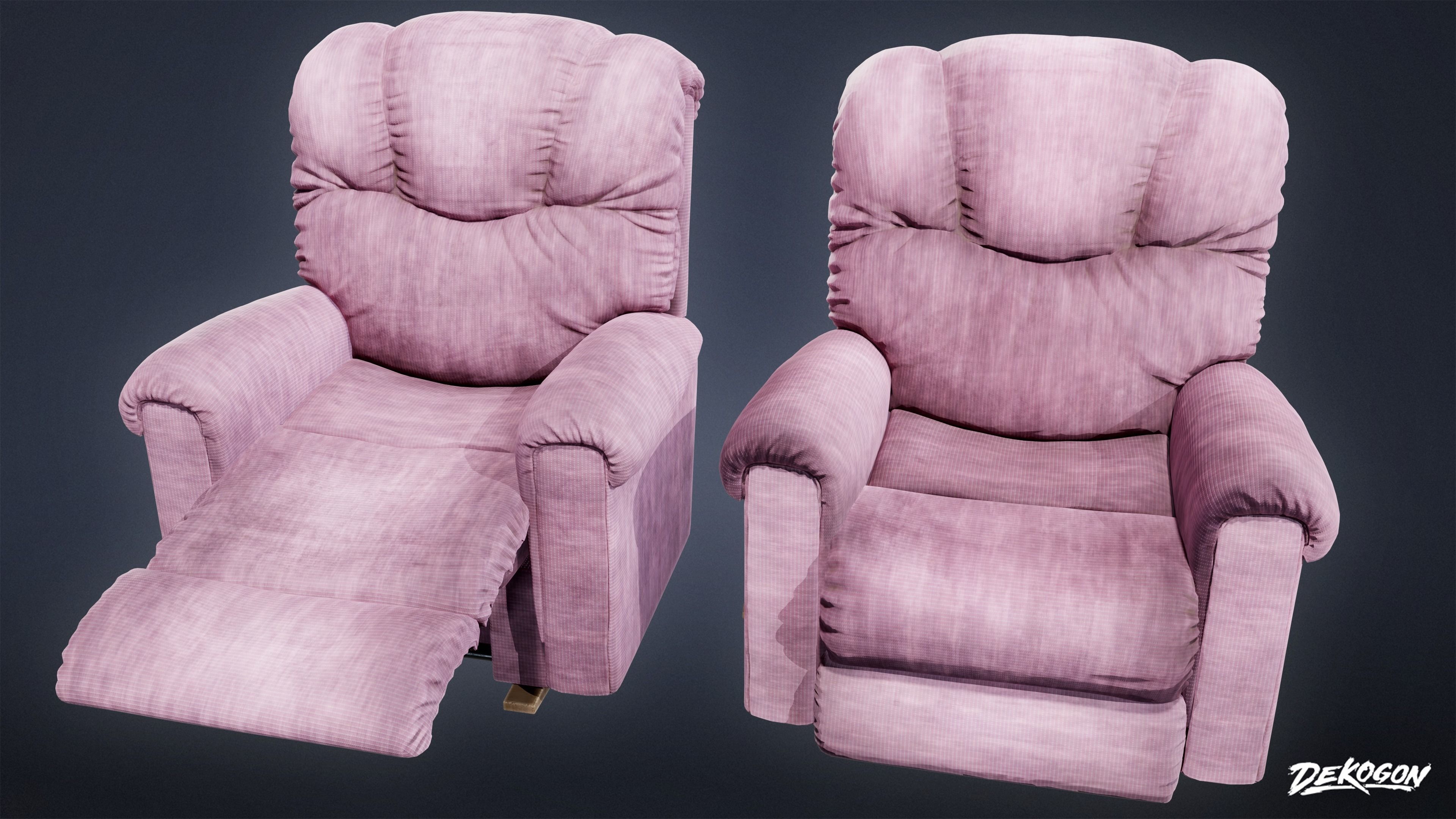 SUBURBS - Chair Single 01 - LOW POLY AND NANITE Low-poly 3D model_1