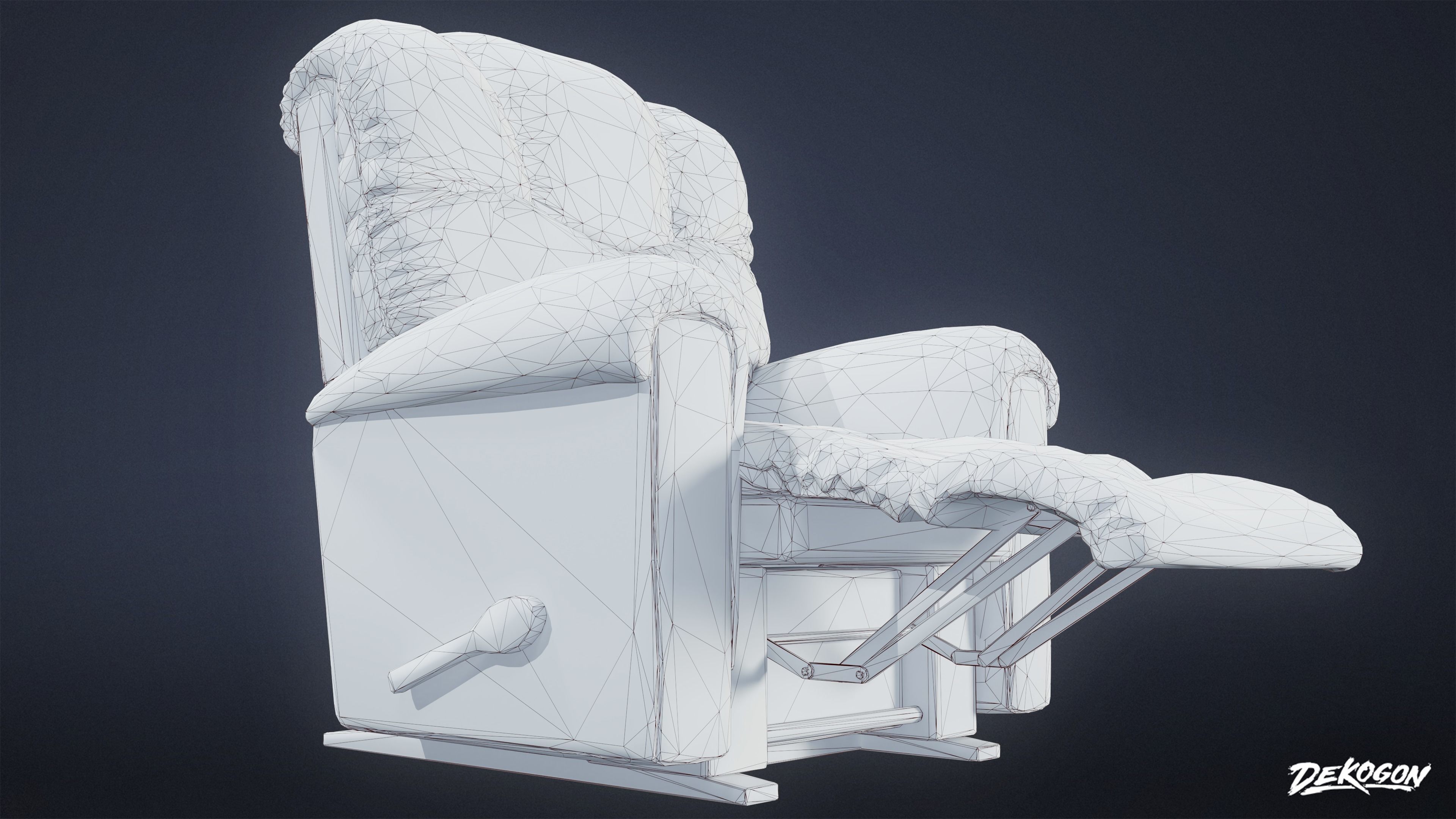 SUBURBS - Chair Single 01 - LOW POLY AND NANITE Low-poly 3D model_9