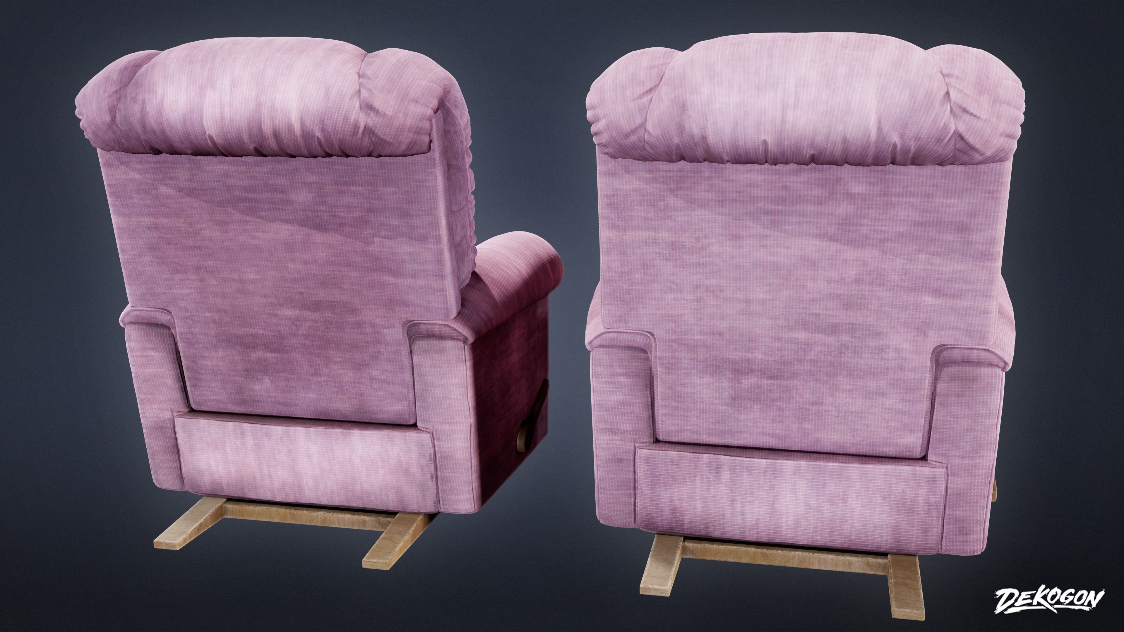 SUBURBS - Chair Single 01 - LOW POLY AND NANITE Low-poly 3D model_3