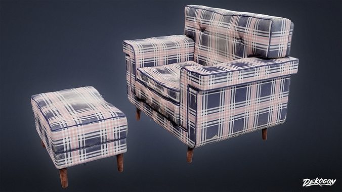 SUBURBS - Chair Sofa 09 - LOW POLY AND NANITE Low-poly 3D model 2