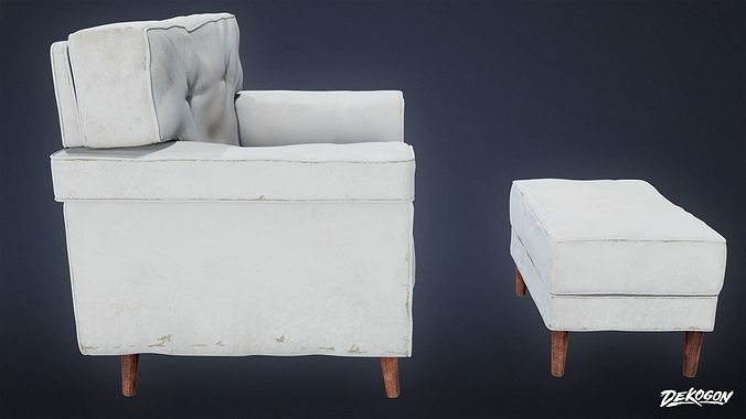 SUBURBS - Chair Sofa 09 - LOW POLY AND NANITE Low-poly 3D model 6