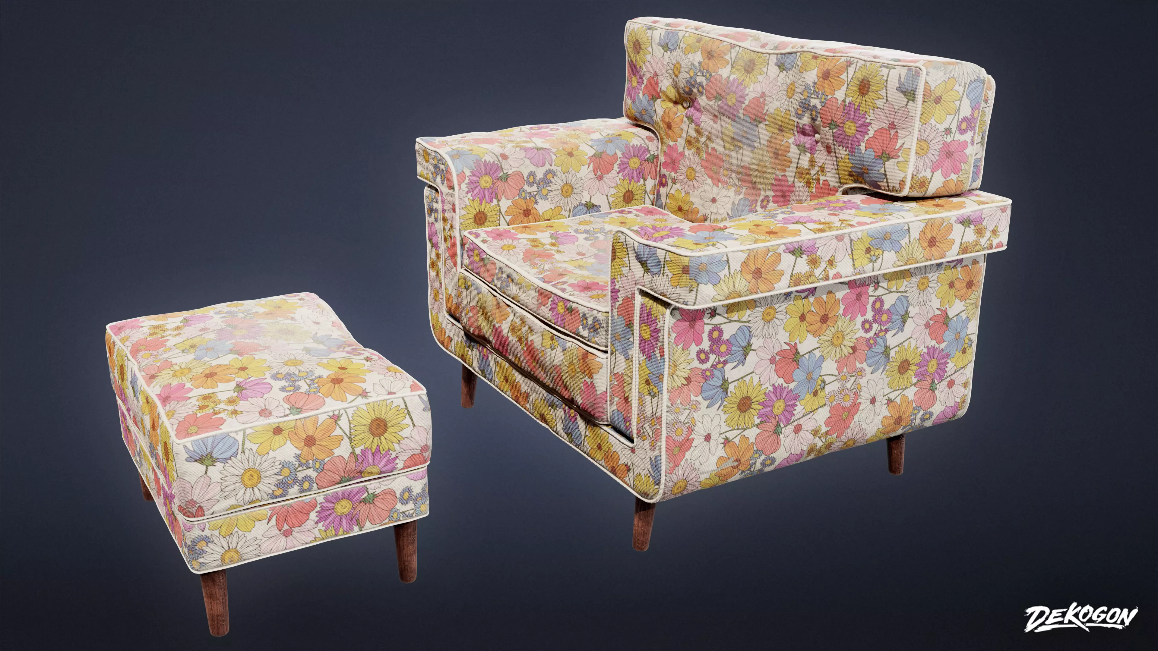 SUBURBS - Chair Sofa 09 - LOW POLY AND NANITE Low-poly 3D model