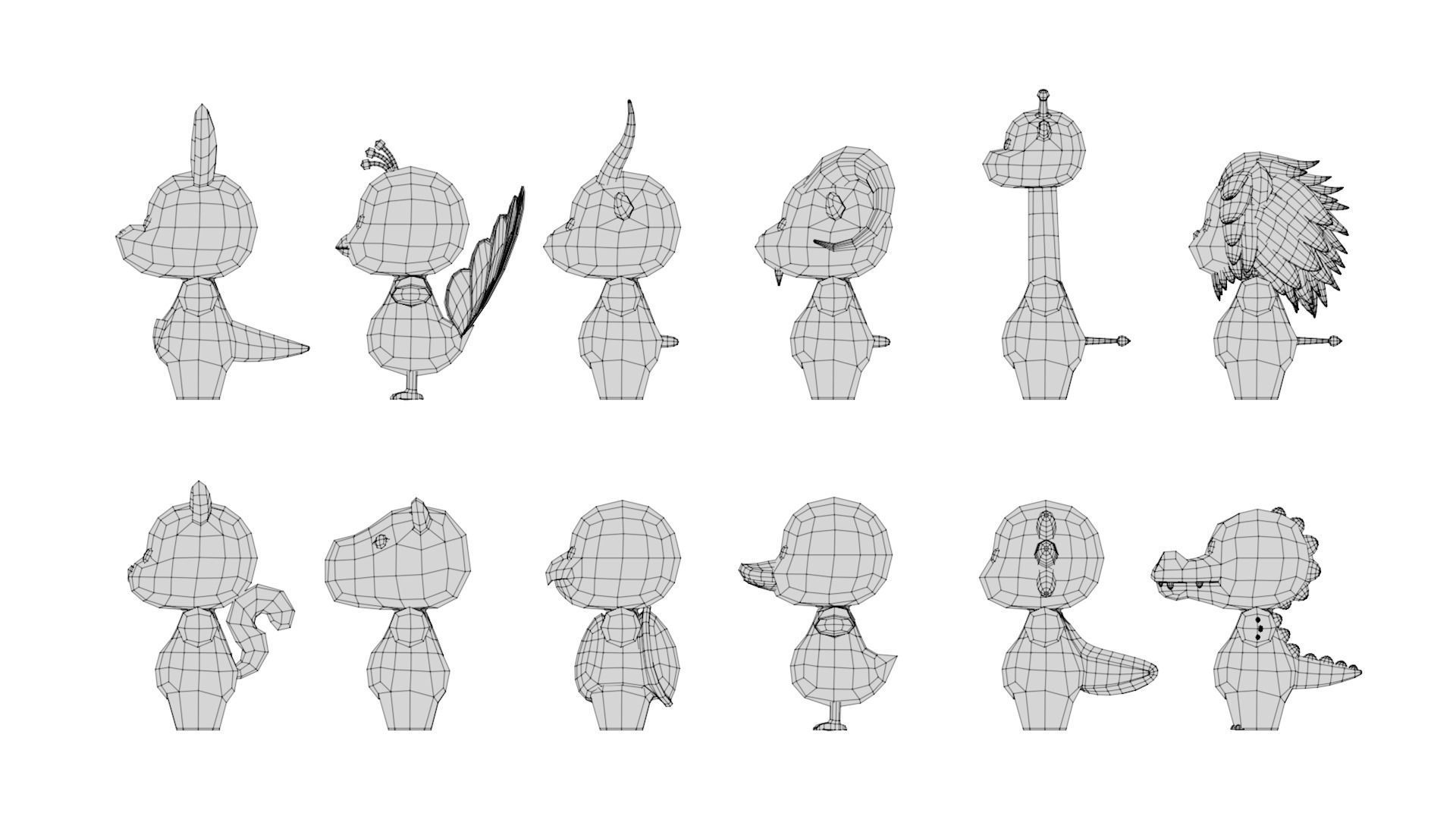 Rigged Cartoon Animals Collection Pack-003 Low-poly 3D model_15