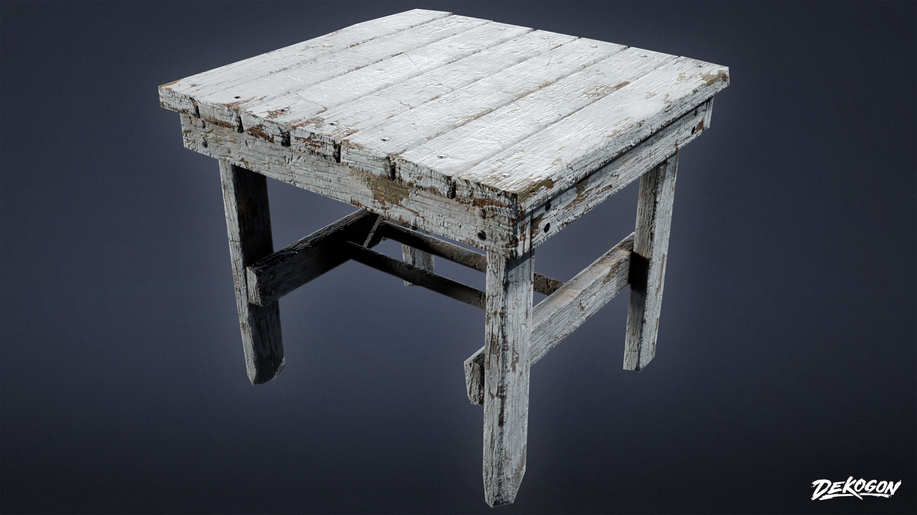 SUBURBS - Chair Table 01 - LOW POLY Low-poly 3D model_6