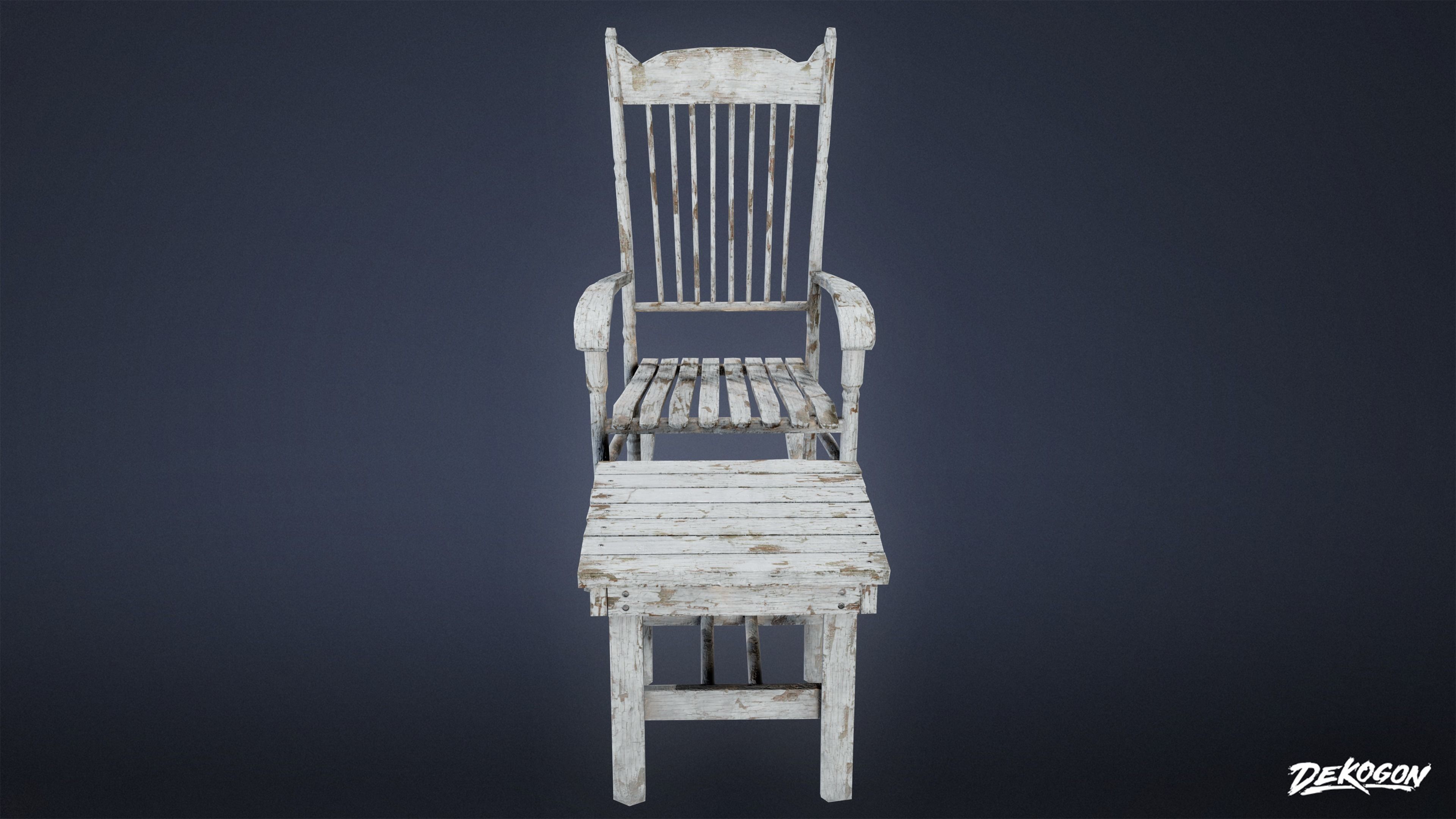 SUBURBS - Chair Table 01 - LOW POLY Low-poly 3D model_1